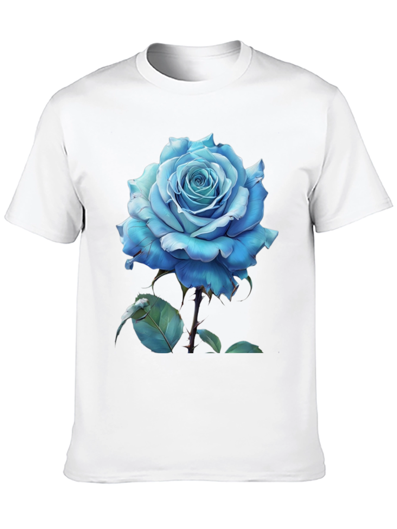 Blue Rose Graphic Tee - Stylish Mens T-Shirt