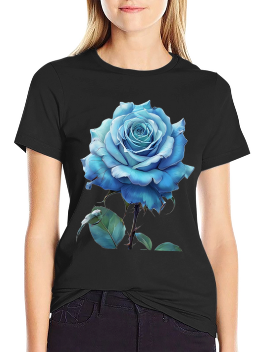 Blue Rose Graphic Tee - Stylish Mens T-Shirt
