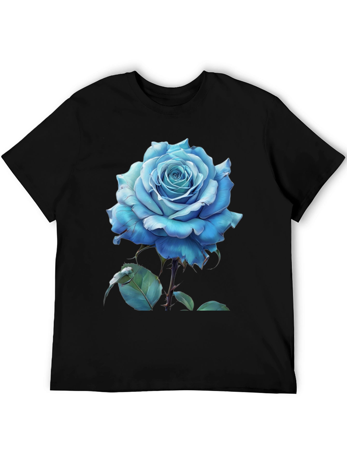 Blue Rose Graphic Tee - Stylish Mens T-Shirt