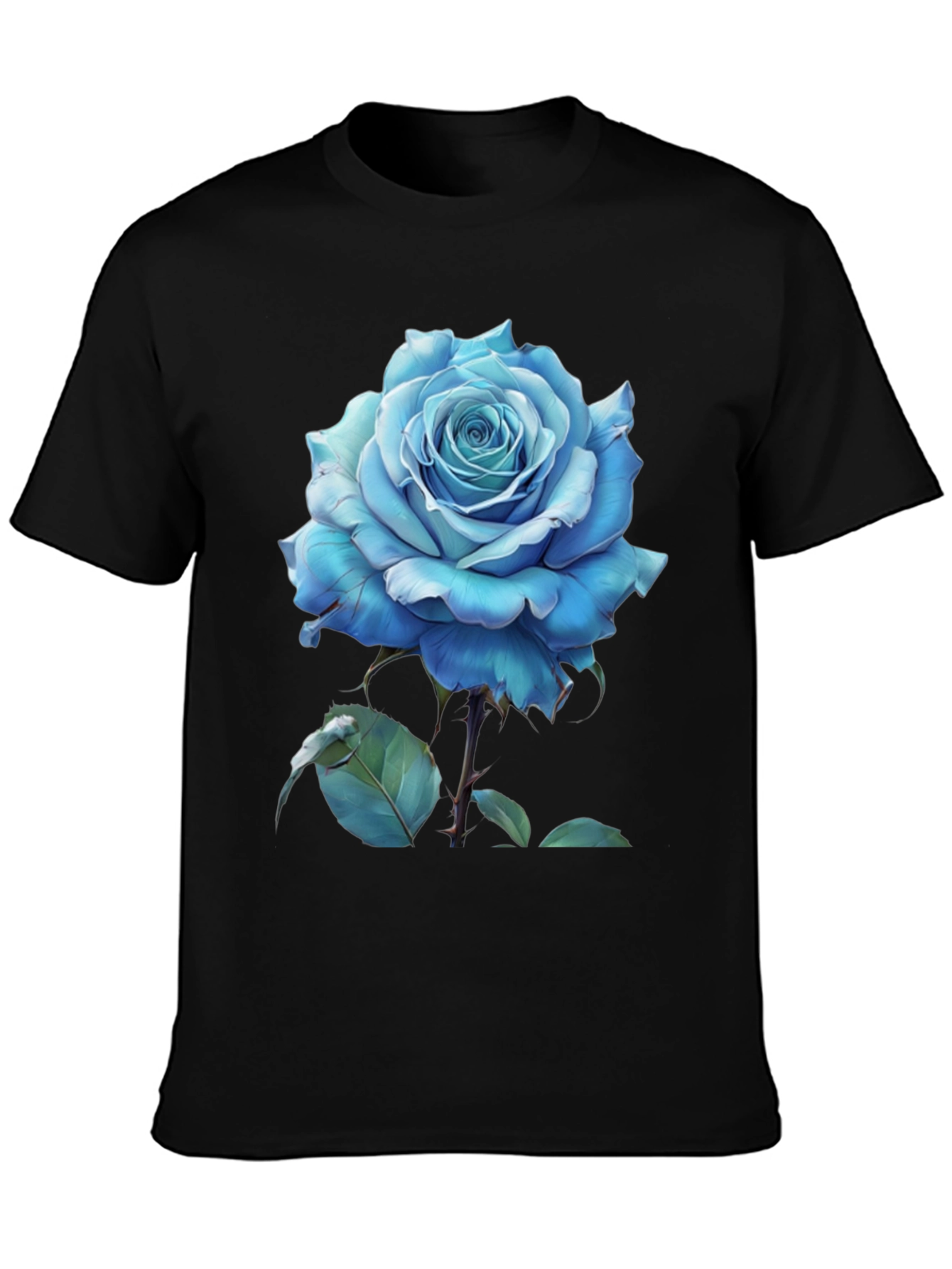 Blue Rose Graphic Tee - Stylish Mens T-Shirt