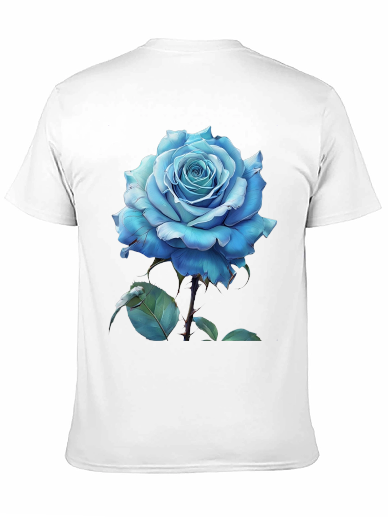 Blue Rose Graphic Tee - Stylish Mens T-Shirt