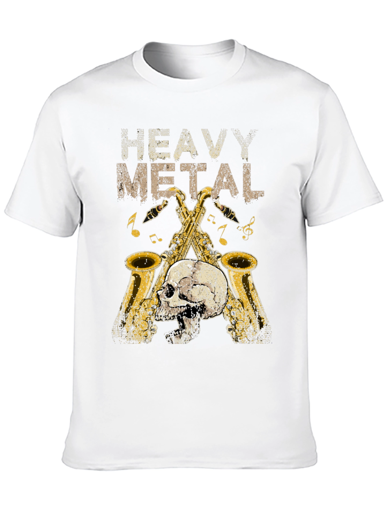 Heavy Metal Saxophone Skull T-Shirt
