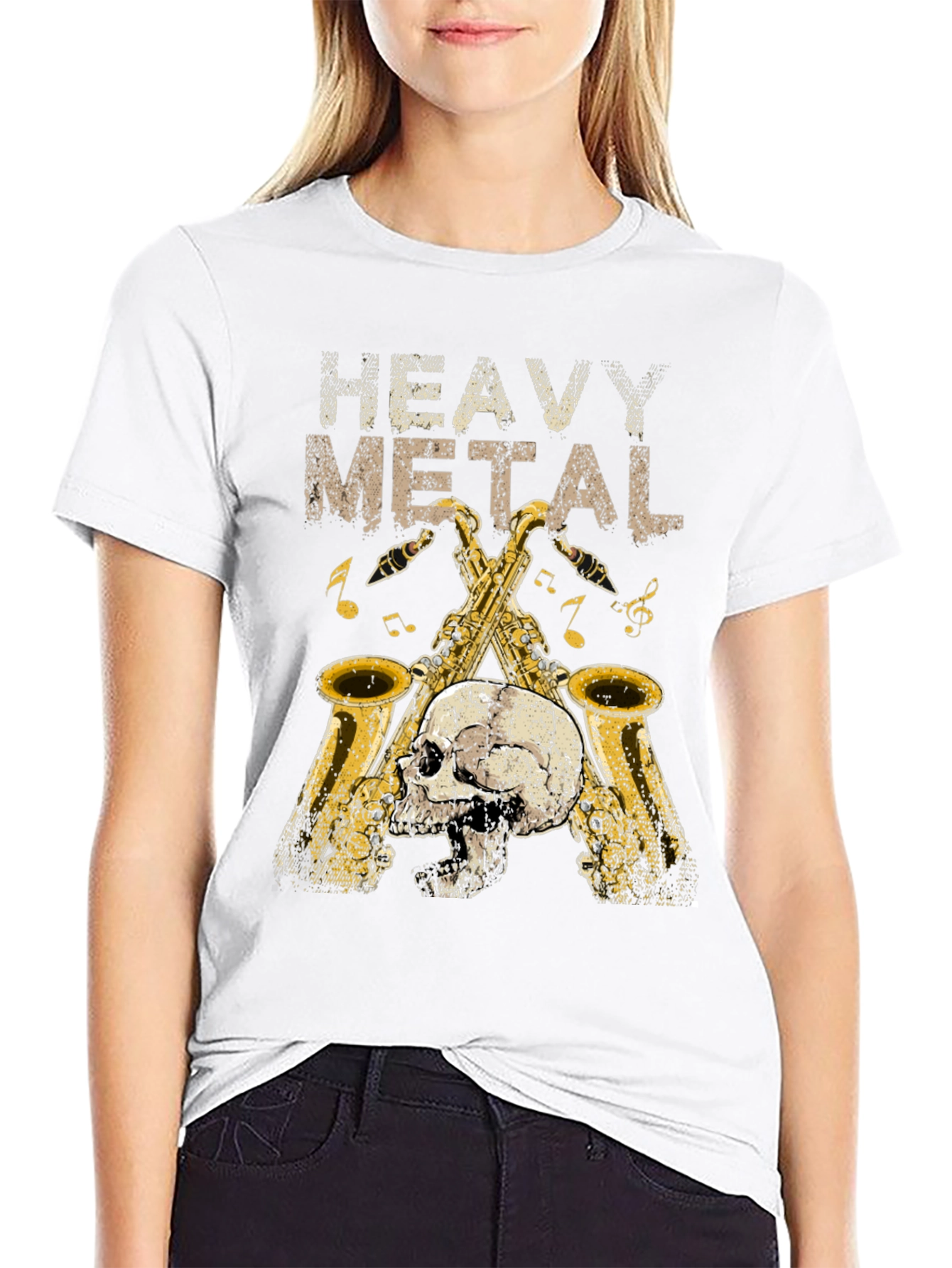 Heavy Metal Saxophone Skull T-Shirt