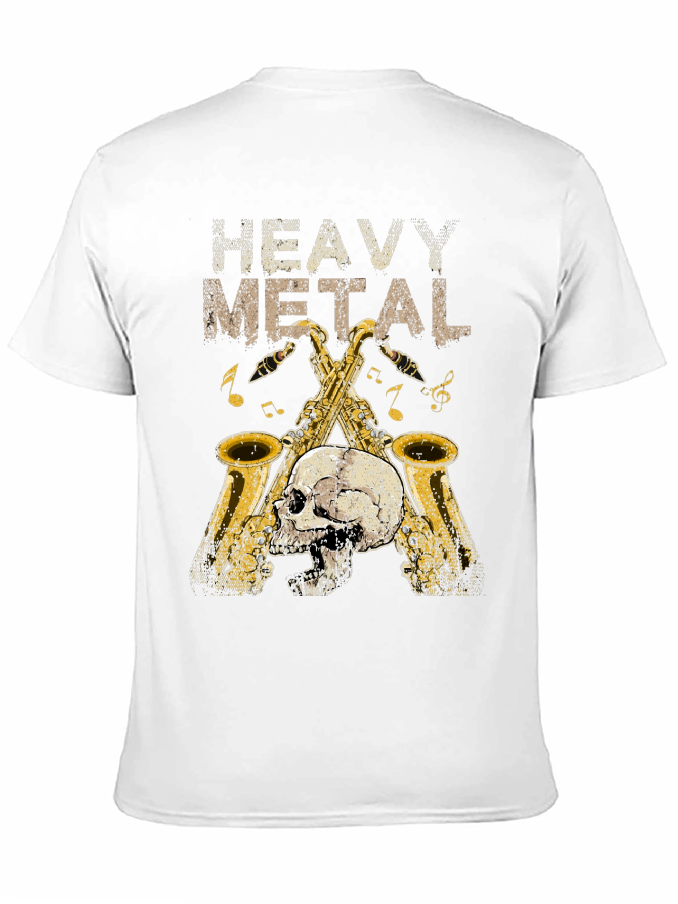 Heavy Metal Saxophone Skull T-Shirt