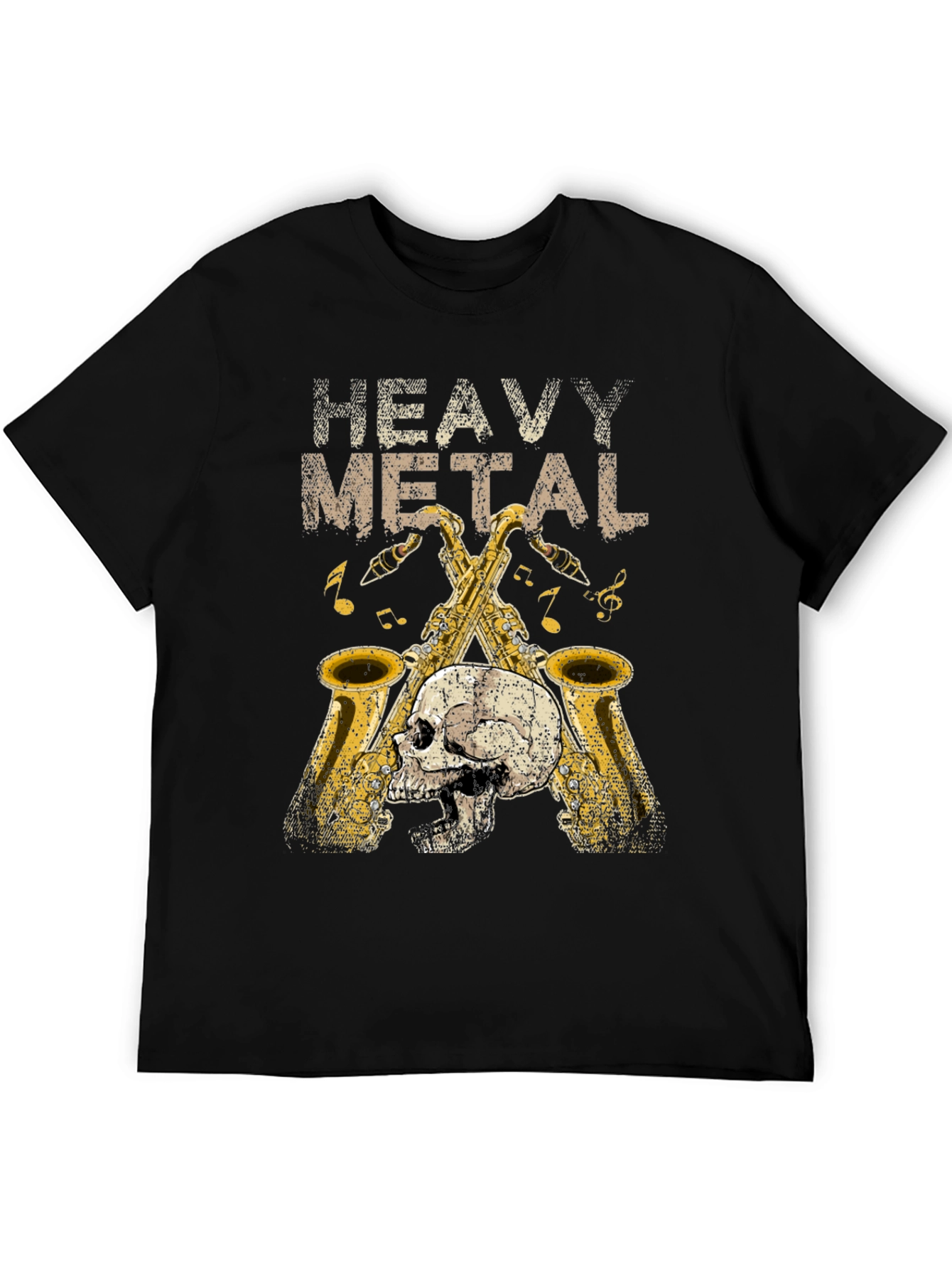 Heavy Metal Saxophone Skull T-Shirt