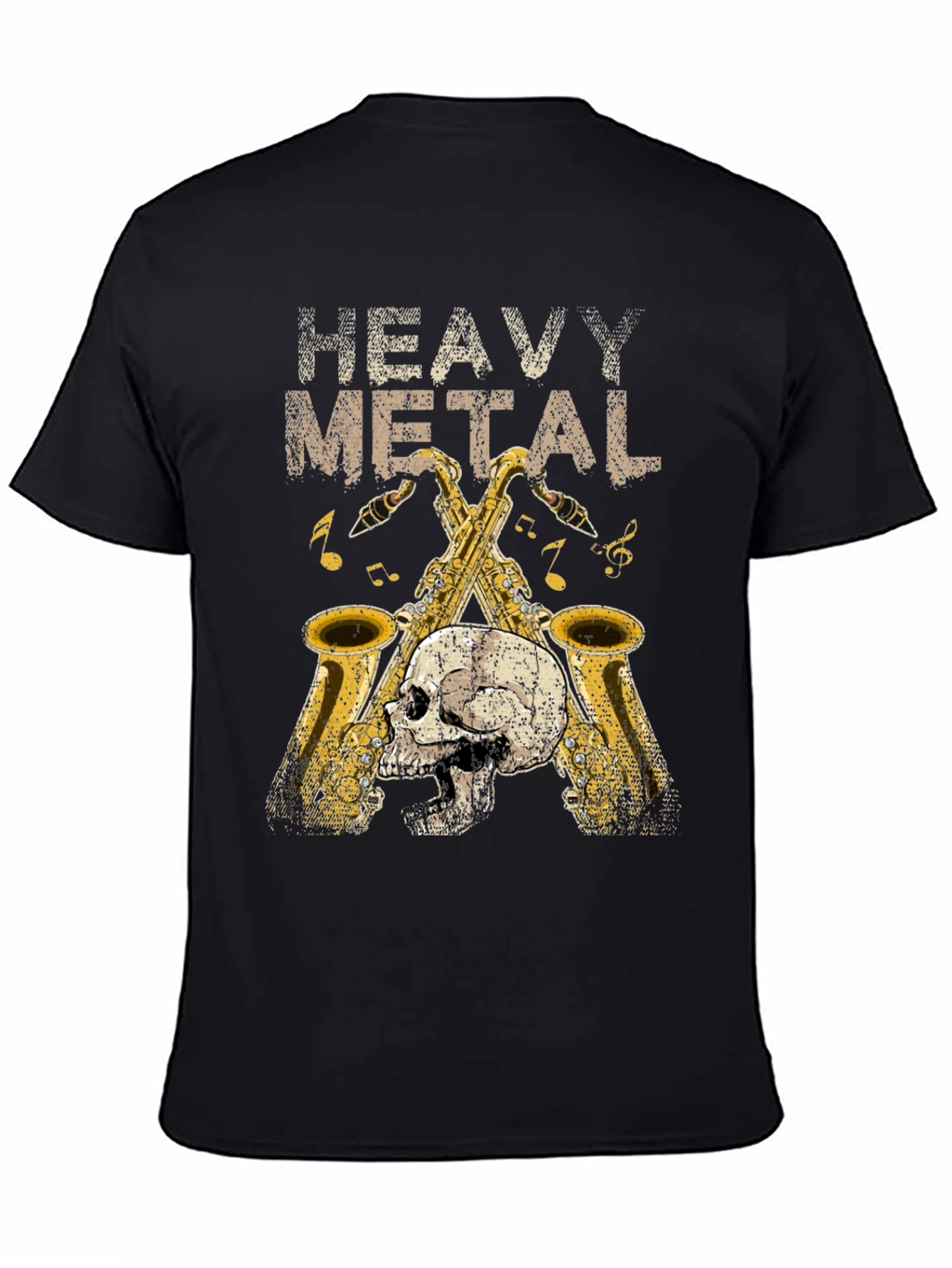 Heavy Metal Saxophone Skull T-Shirt