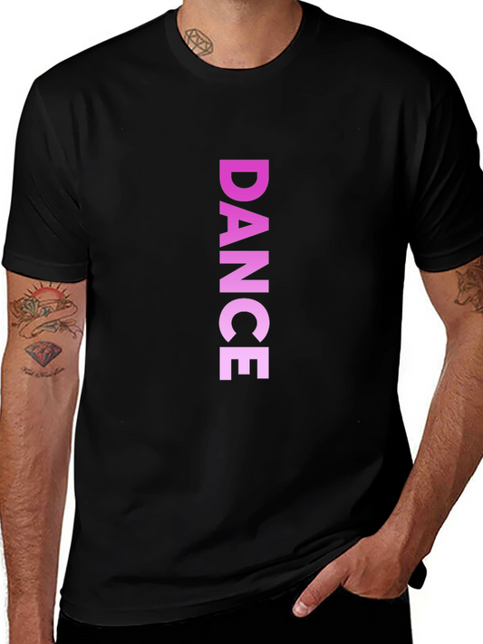 DANCE Vertical Print Black T-Shirt