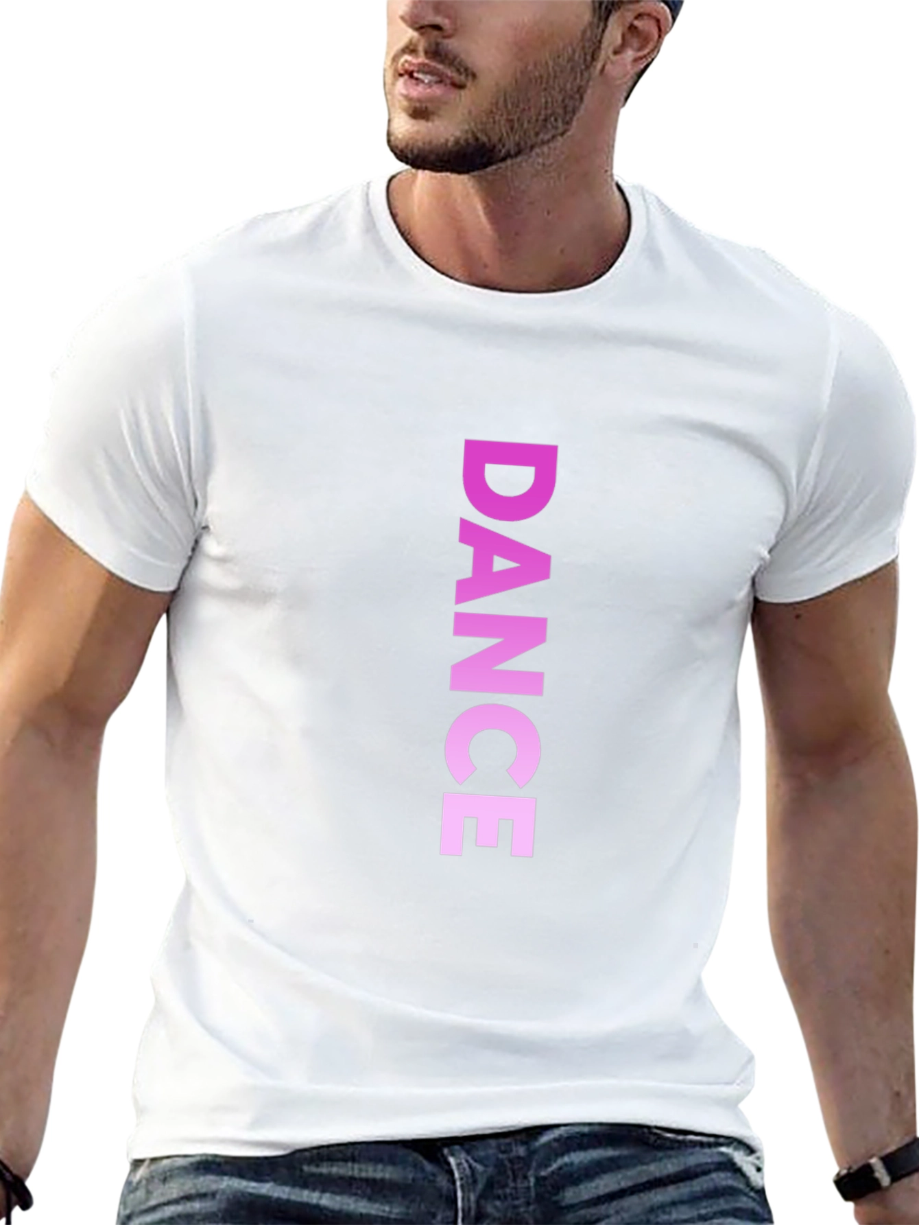 DANCE Vertical Print Black T-Shirt