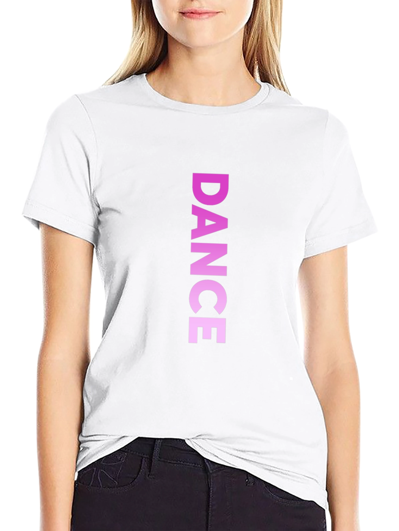 DANCE Vertical Print Black T-Shirt