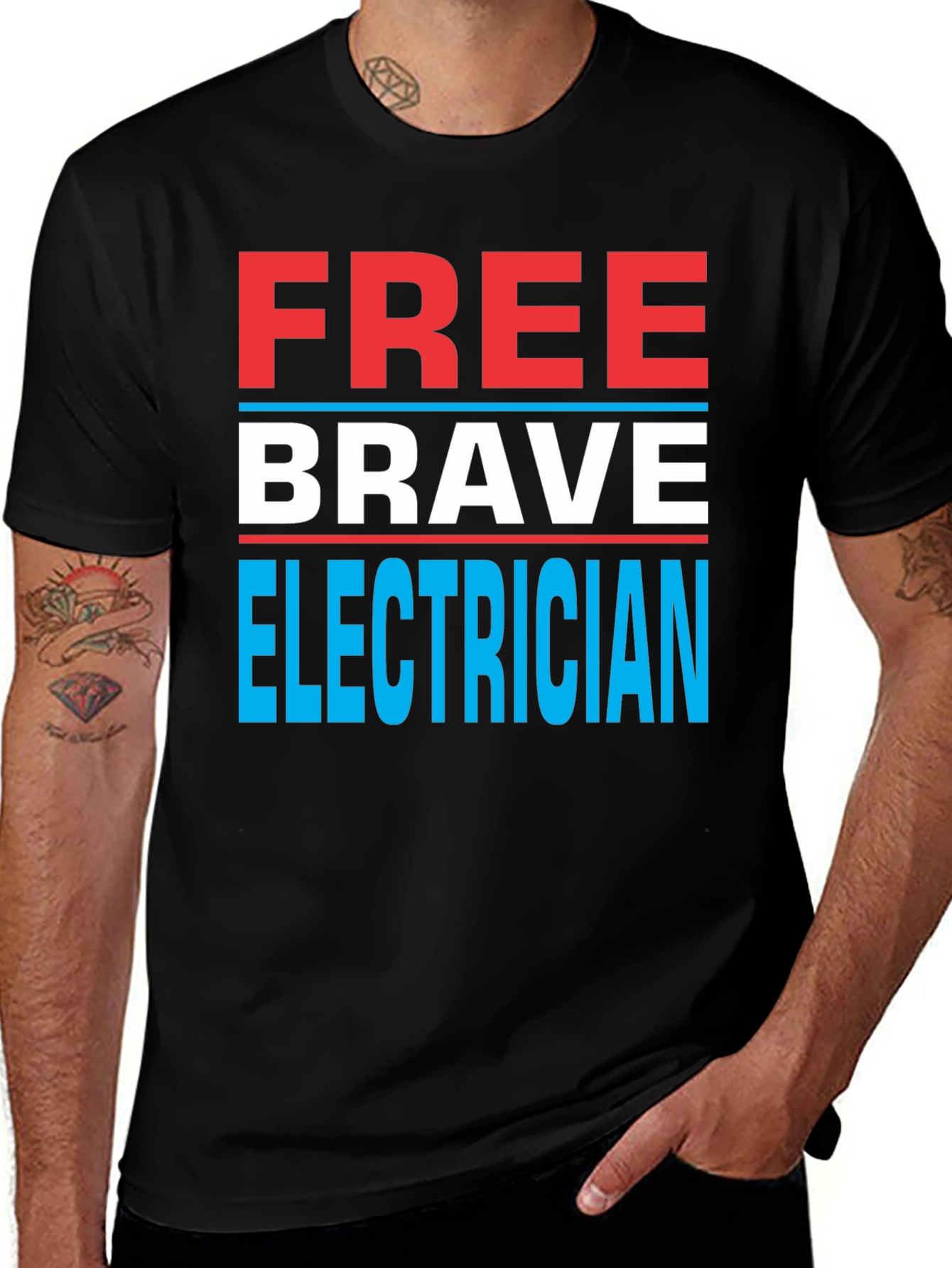 Free Brave Electrician Graphic Tee