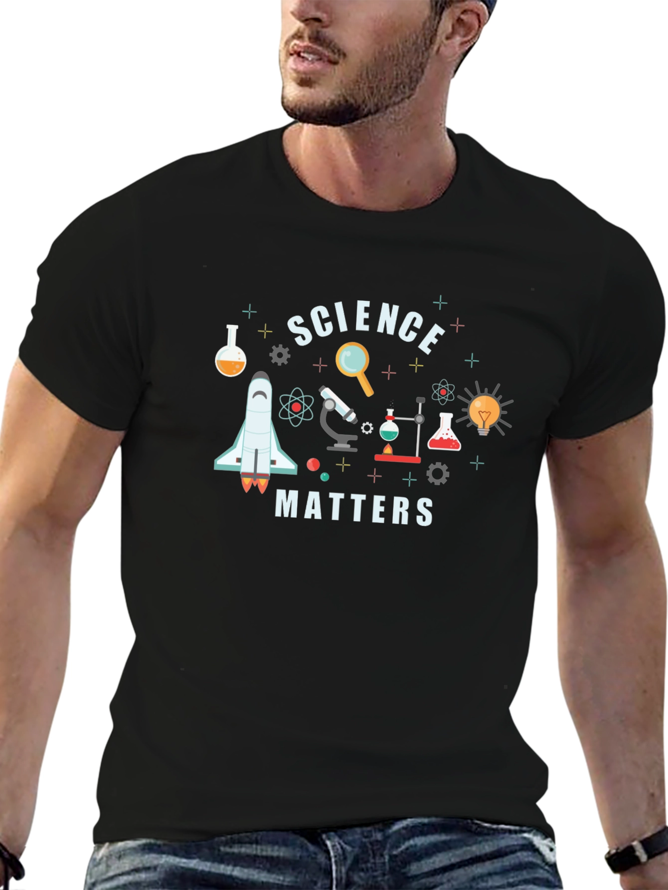 Science Matters Graphic Tee - Black Cotton Shirt