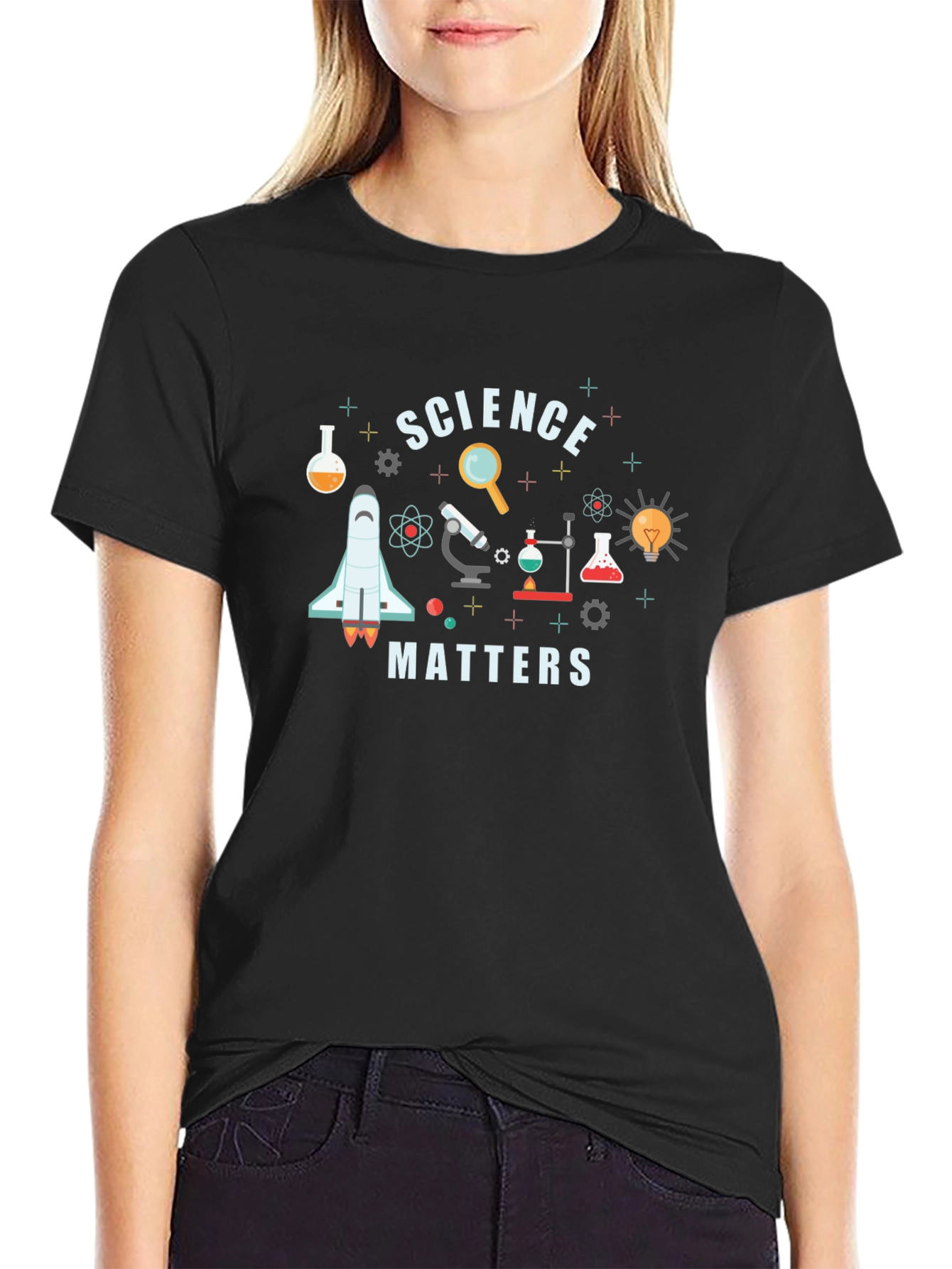 Science Matters Graphic Tee - Black Cotton Shirt