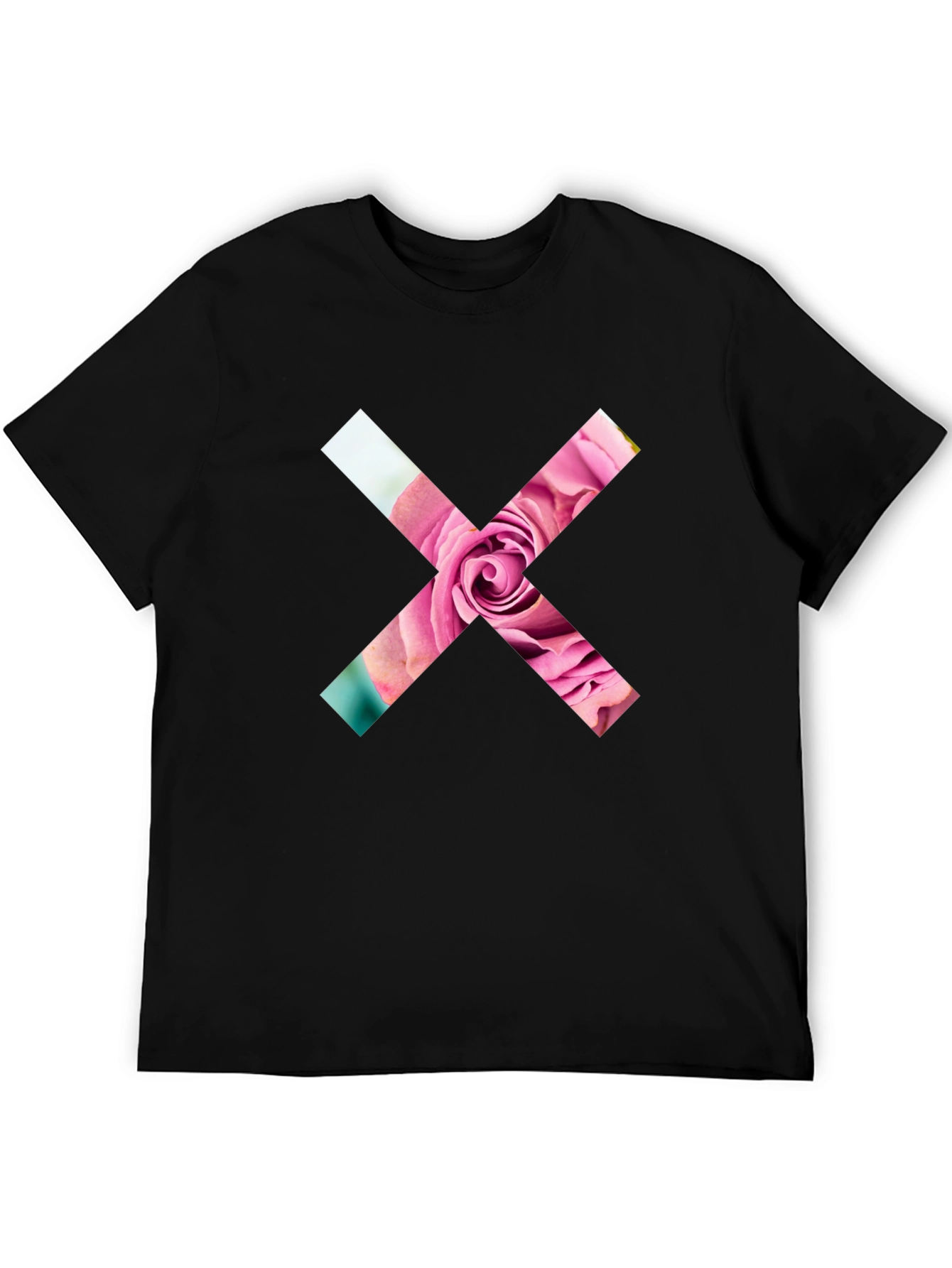 Floral Cross Graphic Tee - Modern Casual Style