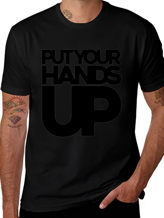 Put Your Hands Up Graphic Tee - Black
