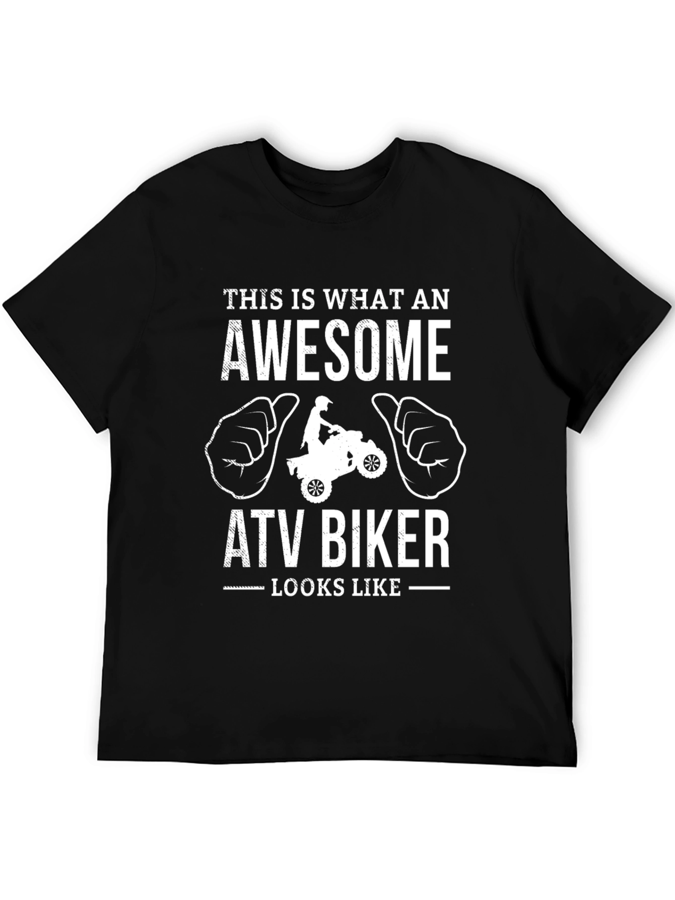 Awesome ATV Biker T-Shirt - Black