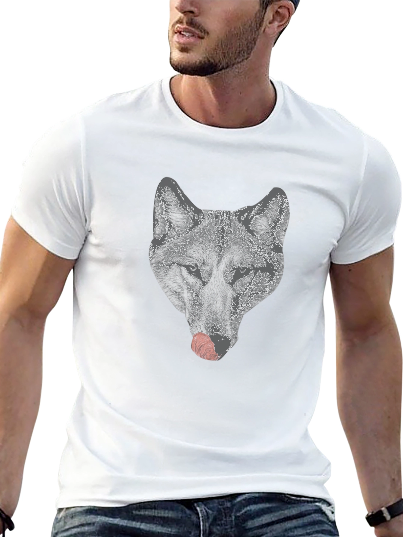 Wolf Graphic Tee - Black Short Sleeve Shirt