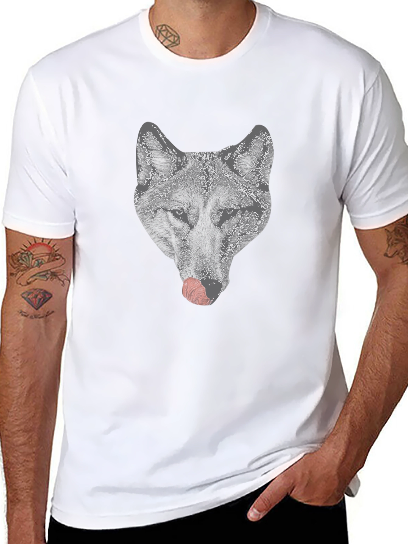 Wolf Graphic Tee - Black Short Sleeve Shirt