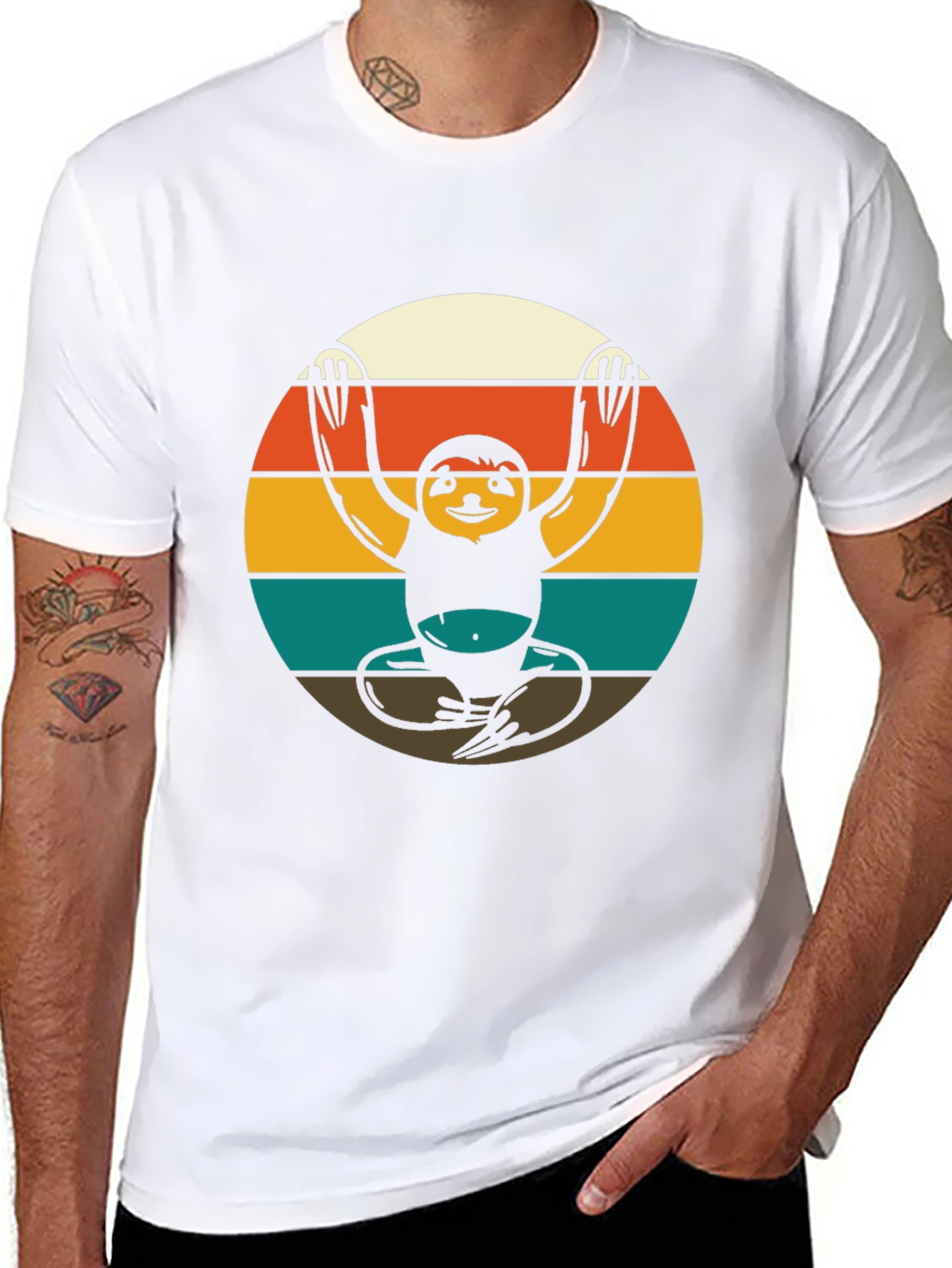 Yoga Sloth Retro Style T-Shirt