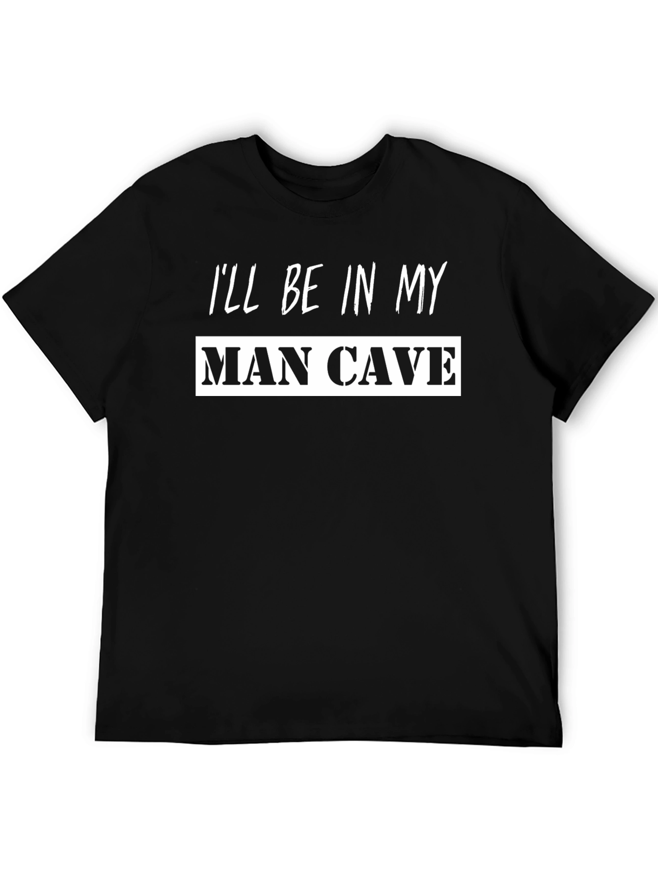 Mens Man Cave Graphic Tee - Black
