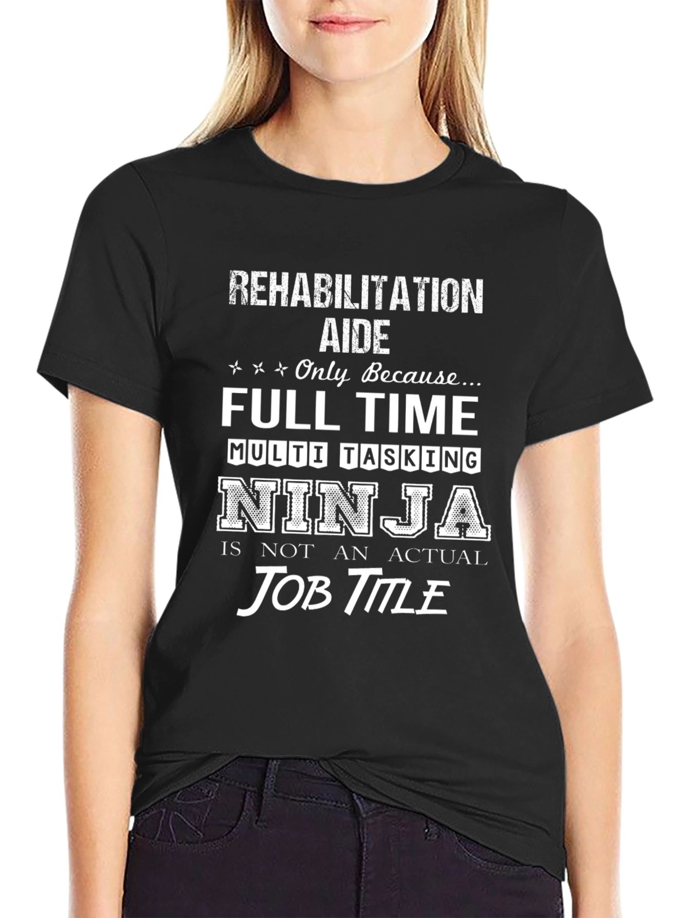Rehabilitation Aide Ninja Job Title T-Shirt