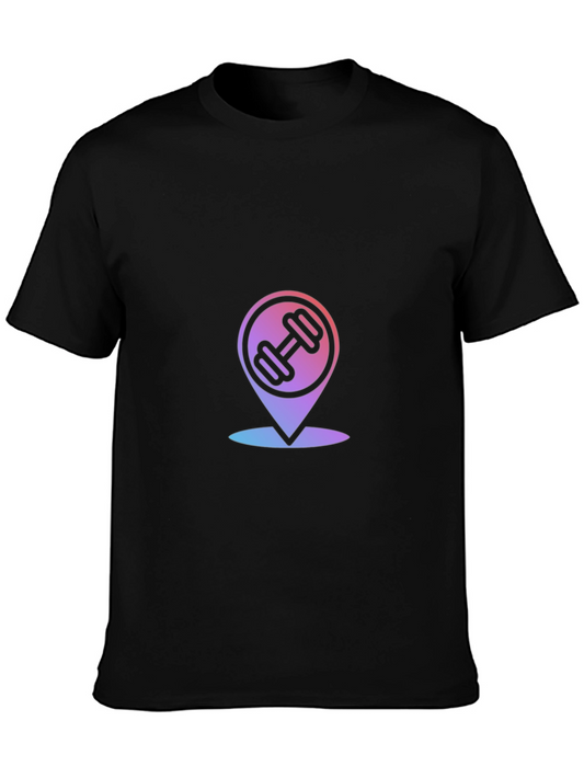 Fitness Location Mens Black Graphic Tee