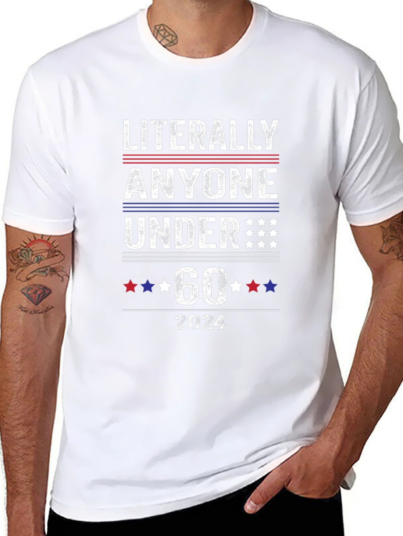 Literally Anyone Under 60 2024 Political T-Shirt