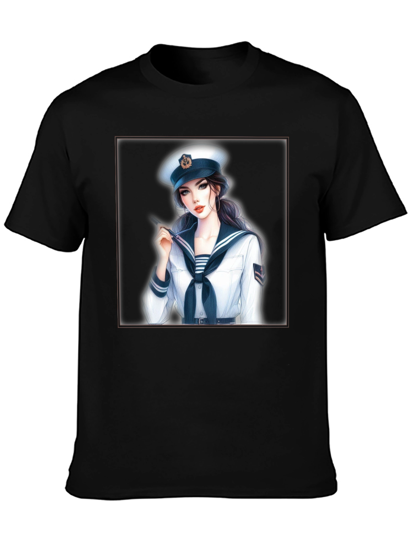 Sailor Girl Graphic T-Shirt - Black