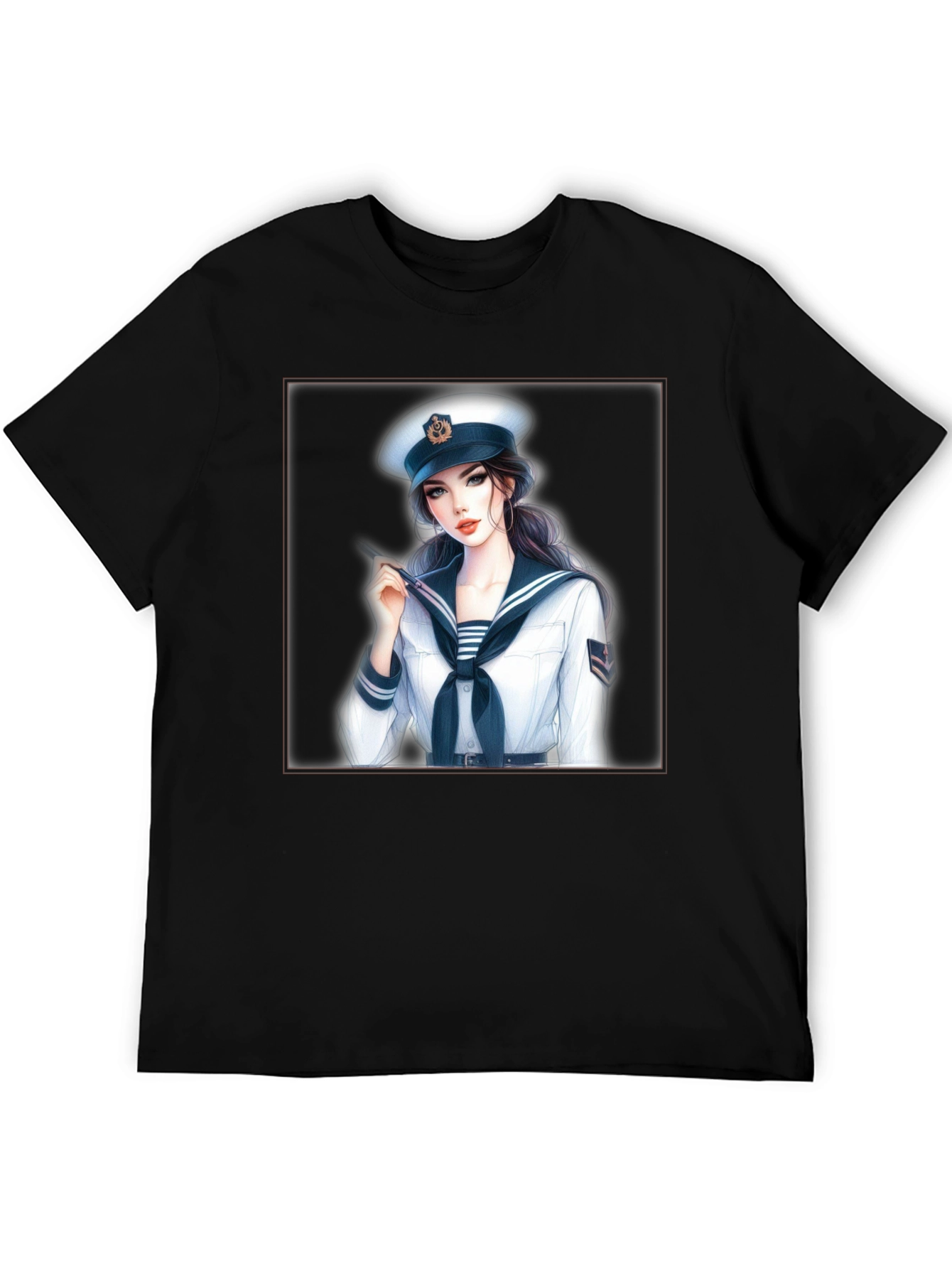 Sailor Girl Graphic T-Shirt - Black