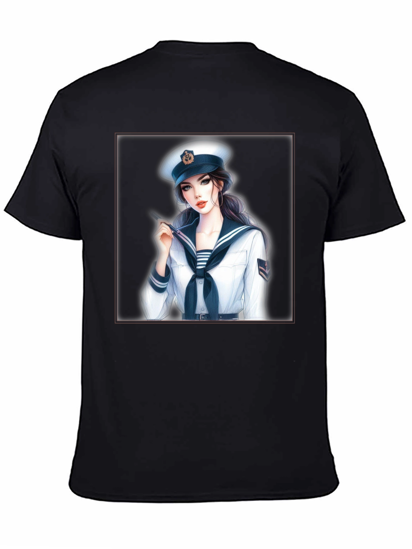 Sailor Girl Graphic T-Shirt - Black