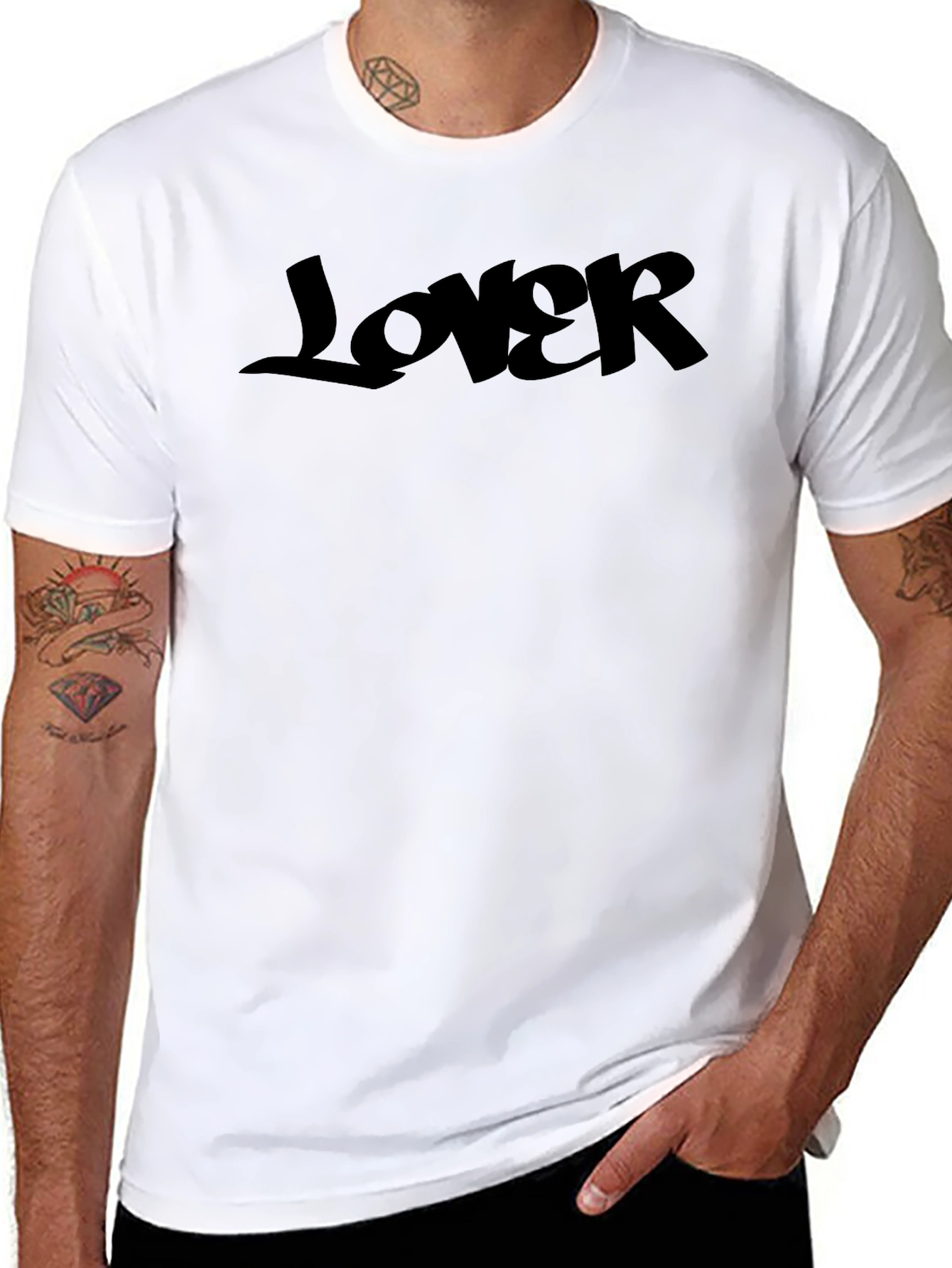 Lover Graphic Print Black T-Shirt