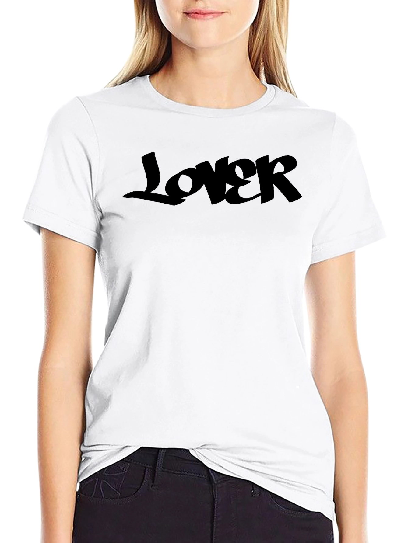 Lover Graphic Print Black T-Shirt