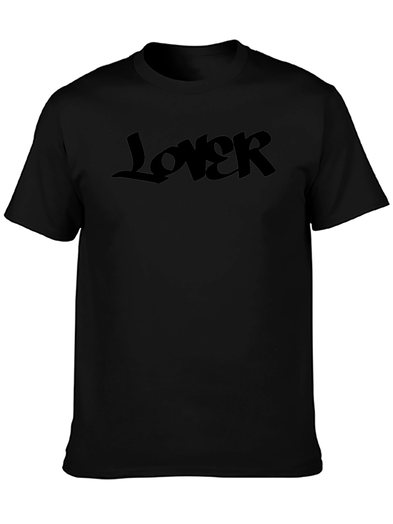 Lover Graphic Print Black T-Shirt