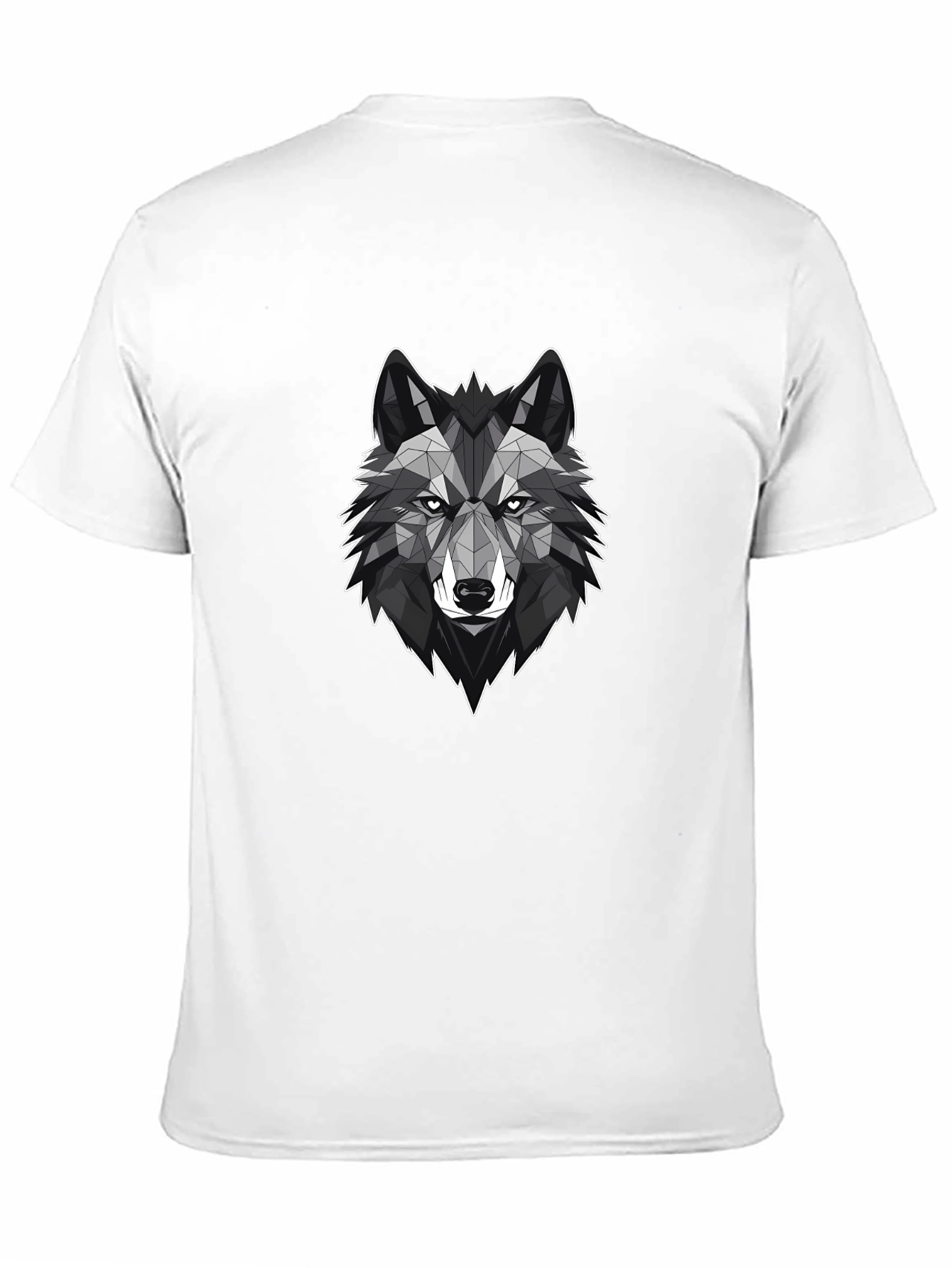 Geometric Wolf Graphic Tee - Stylish Black T-Shirt