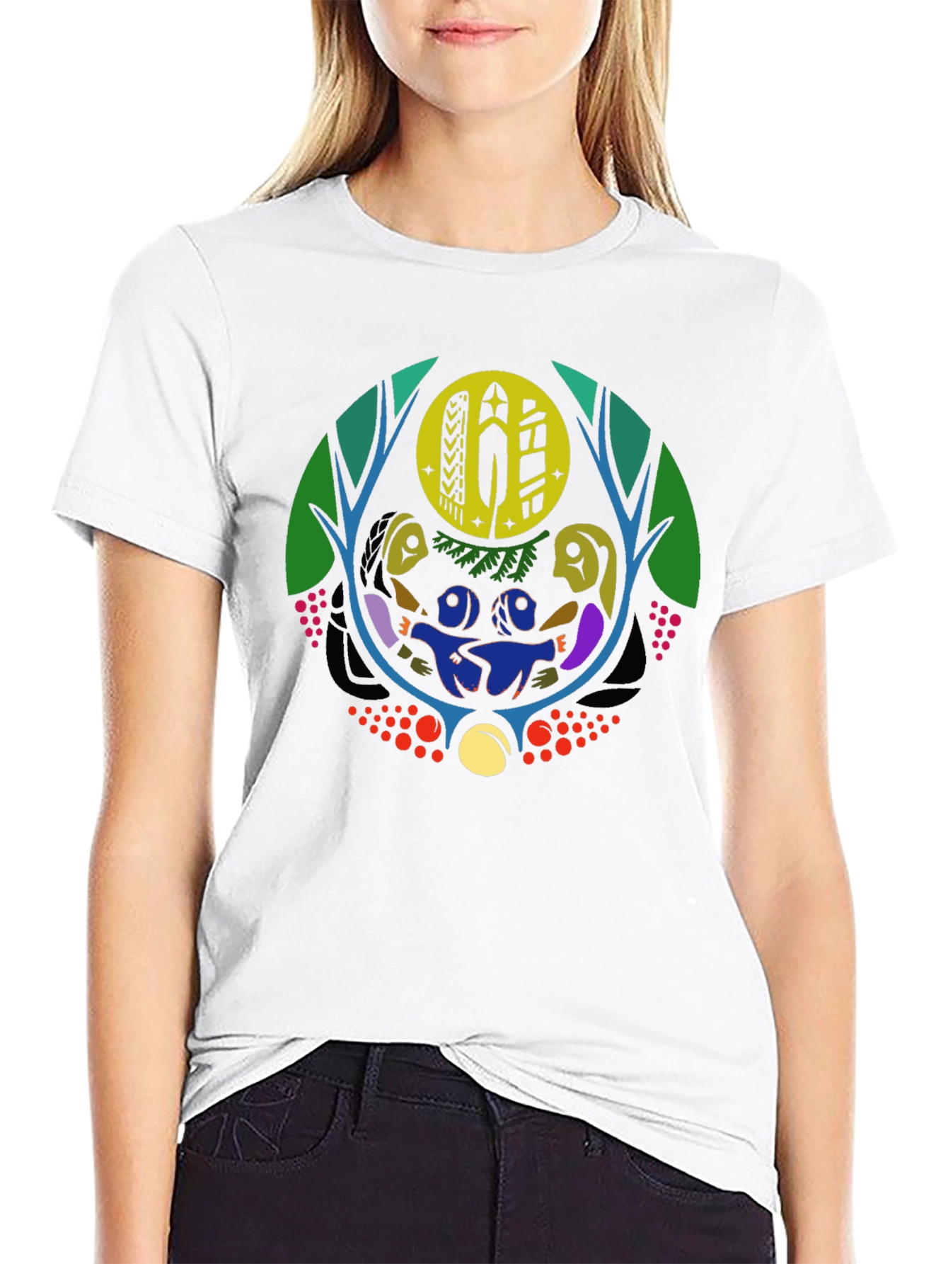 Unique Graphic Print Black Crew Neck T-Shirt
