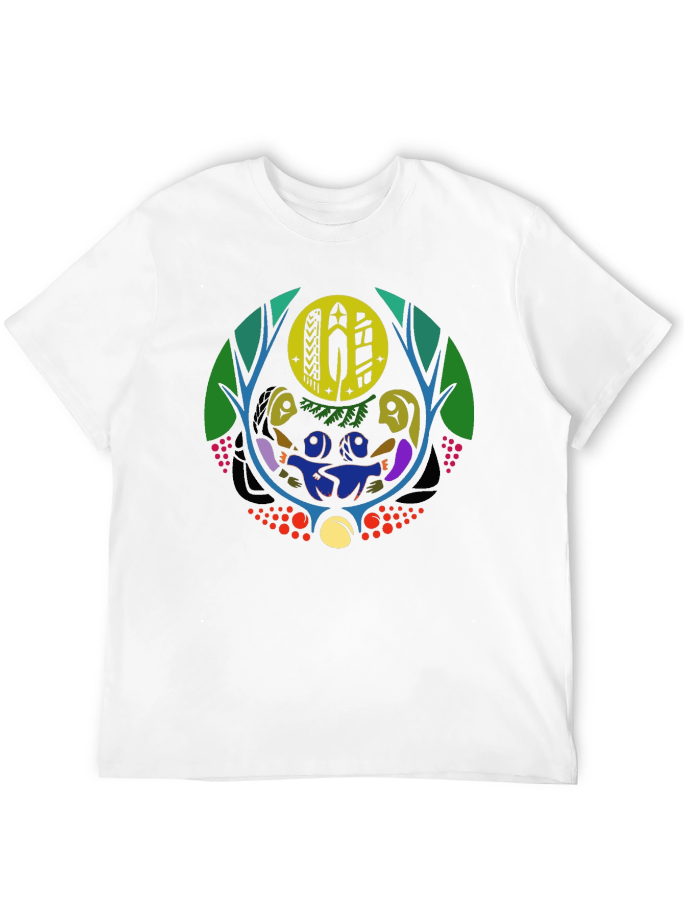 Unique Graphic Print Black Crew Neck T-Shirt
