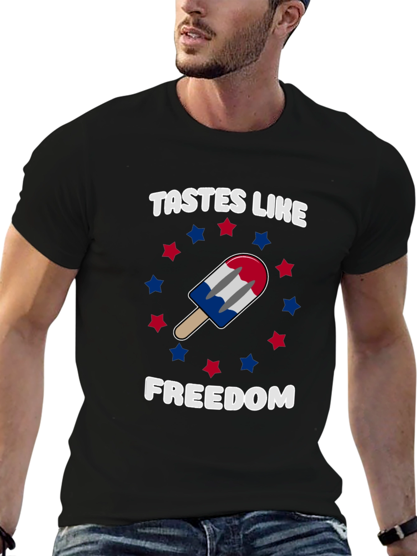 Tastes Like Freedom Patriotic Popsicle Graphic Tee