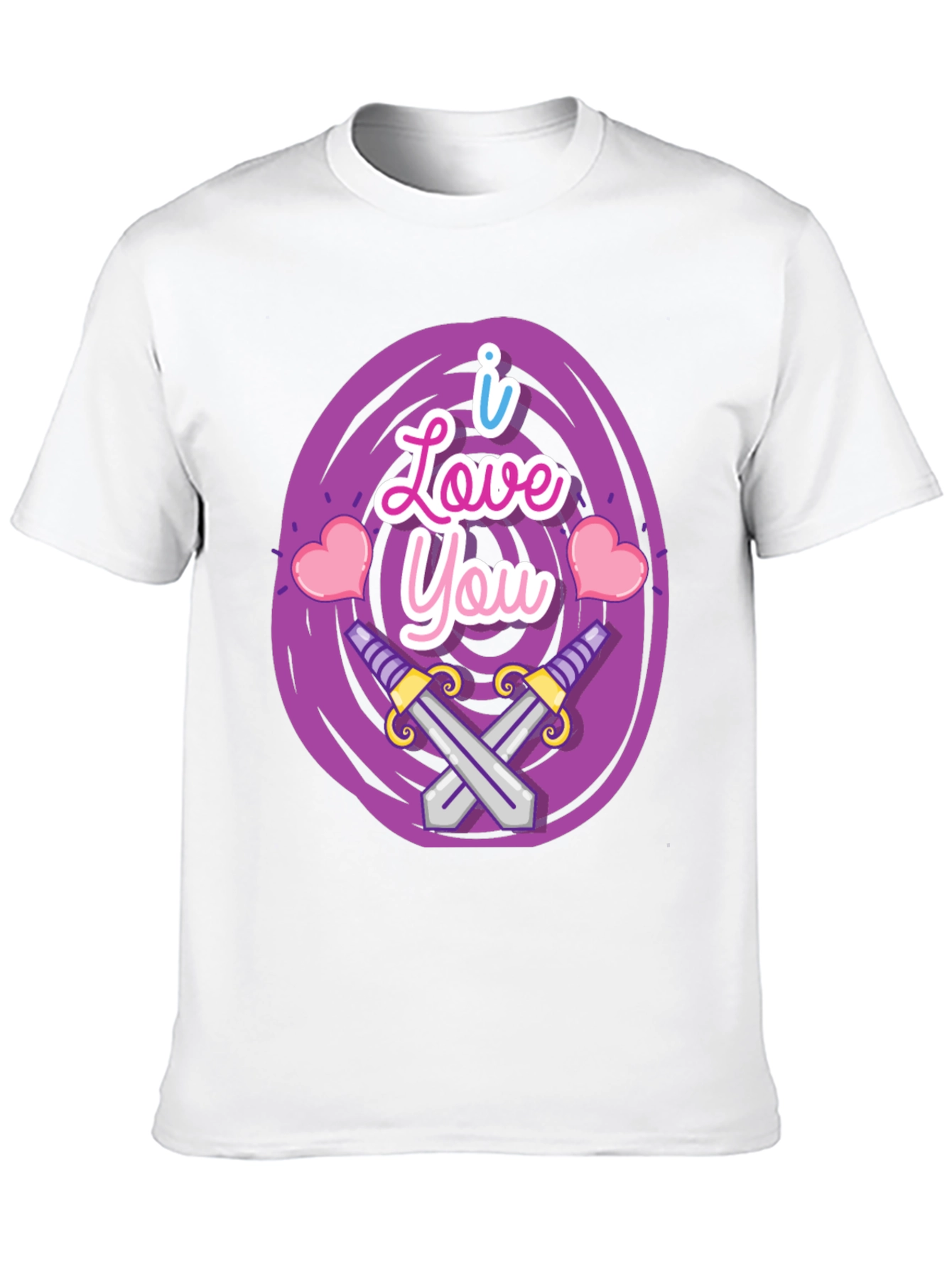 I Love You Swords Heart Graphic T-Shirt