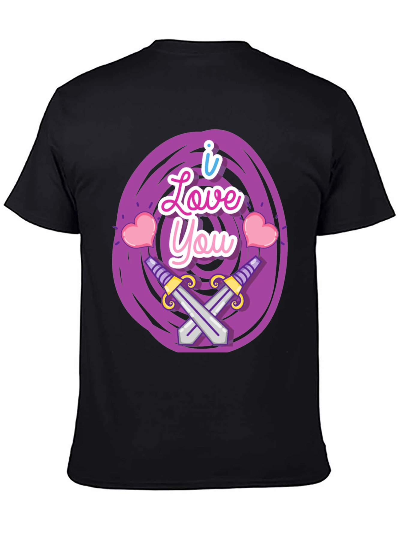 I Love You Swords Heart Graphic T-Shirt