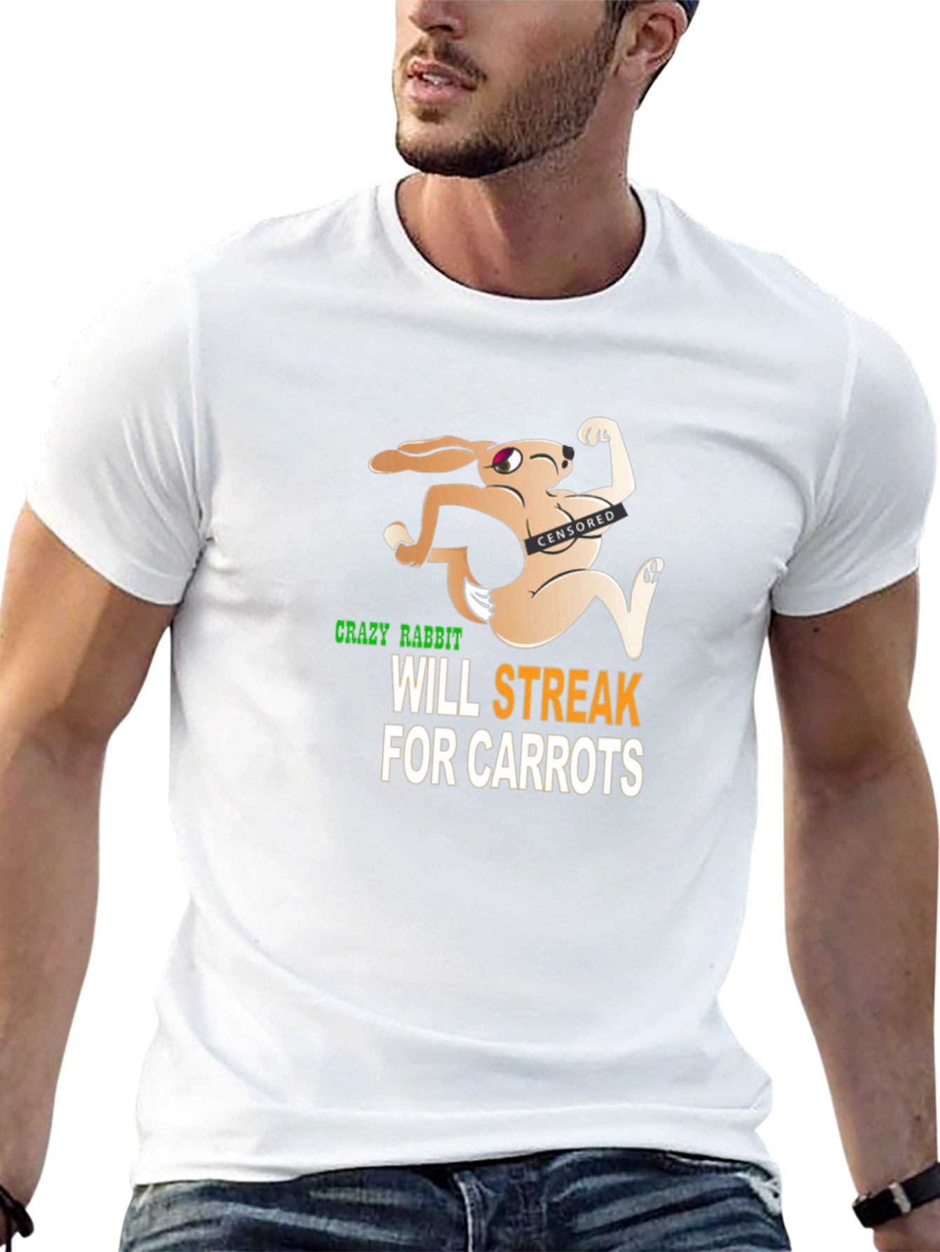 Crazy Rabbit Will Streak For Carrots Graphic T-Shirt