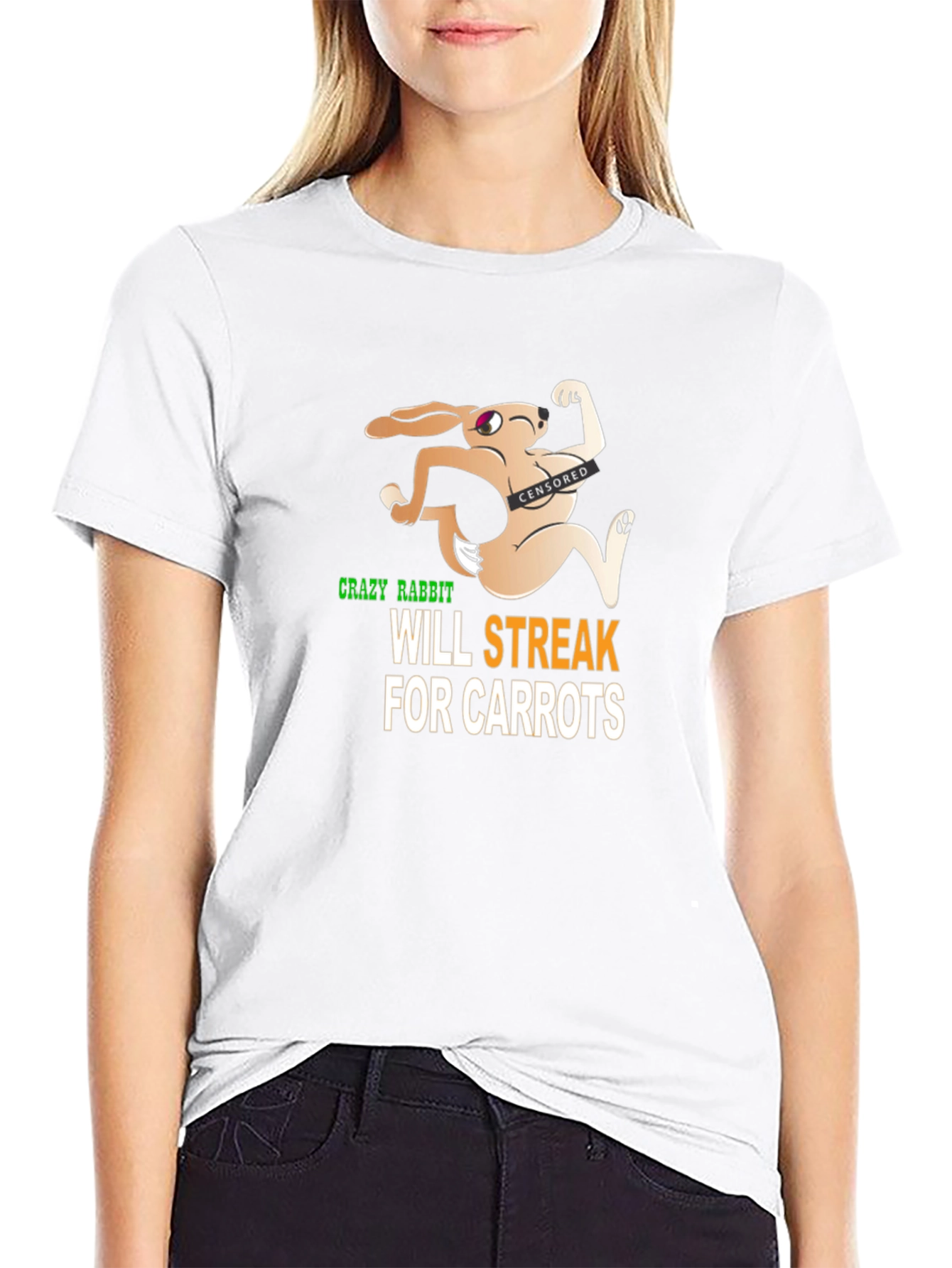 Crazy Rabbit Will Streak For Carrots Graphic T-Shirt