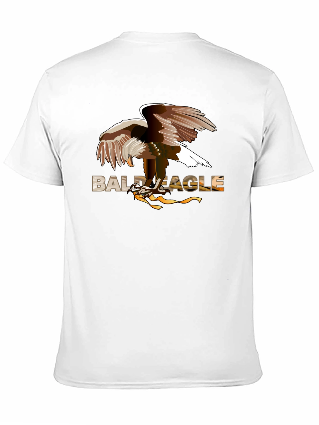 Bald Eagle Graphic Print Black T-Shirt