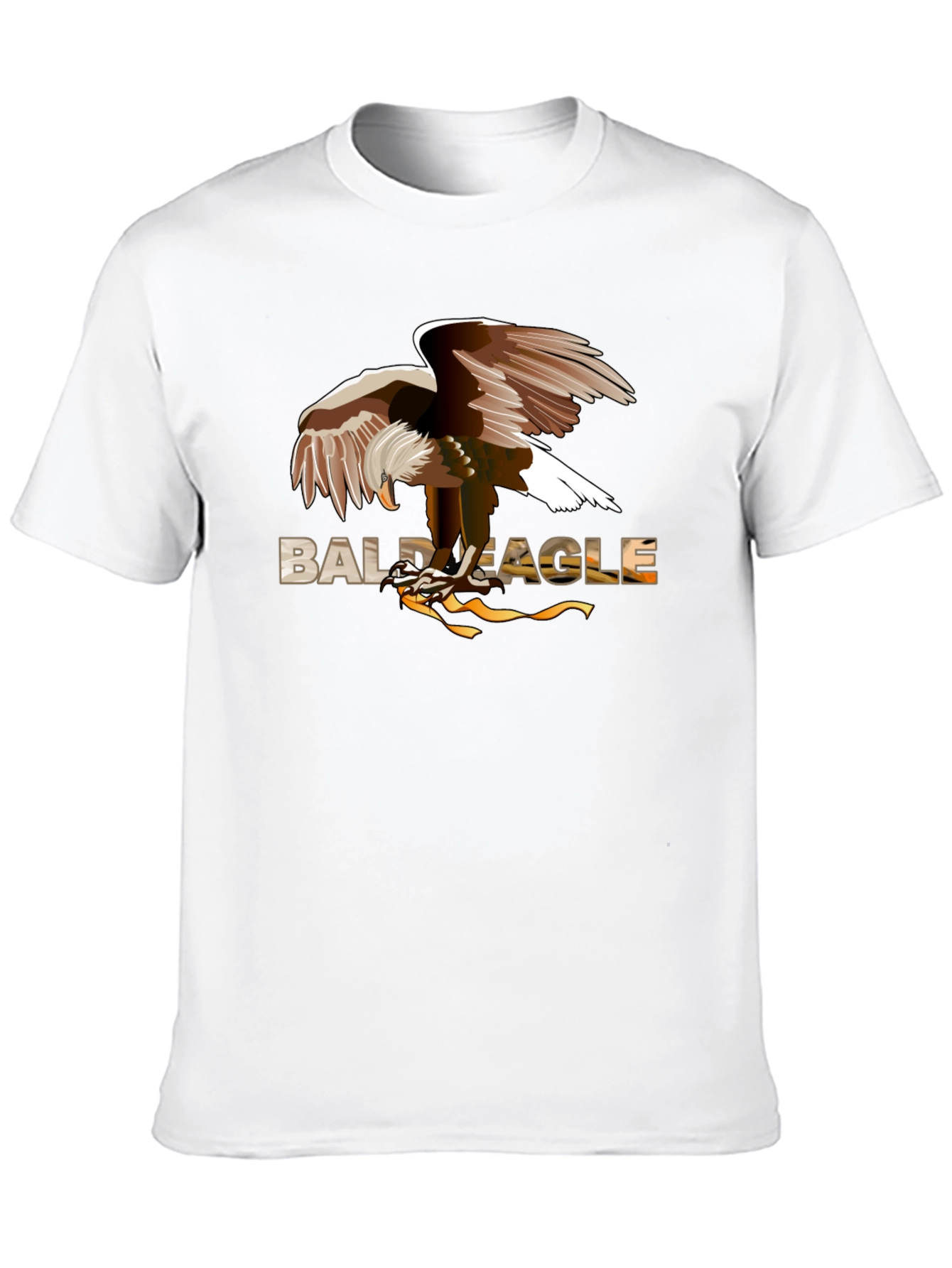 Bald Eagle Graphic Print Black T-Shirt
