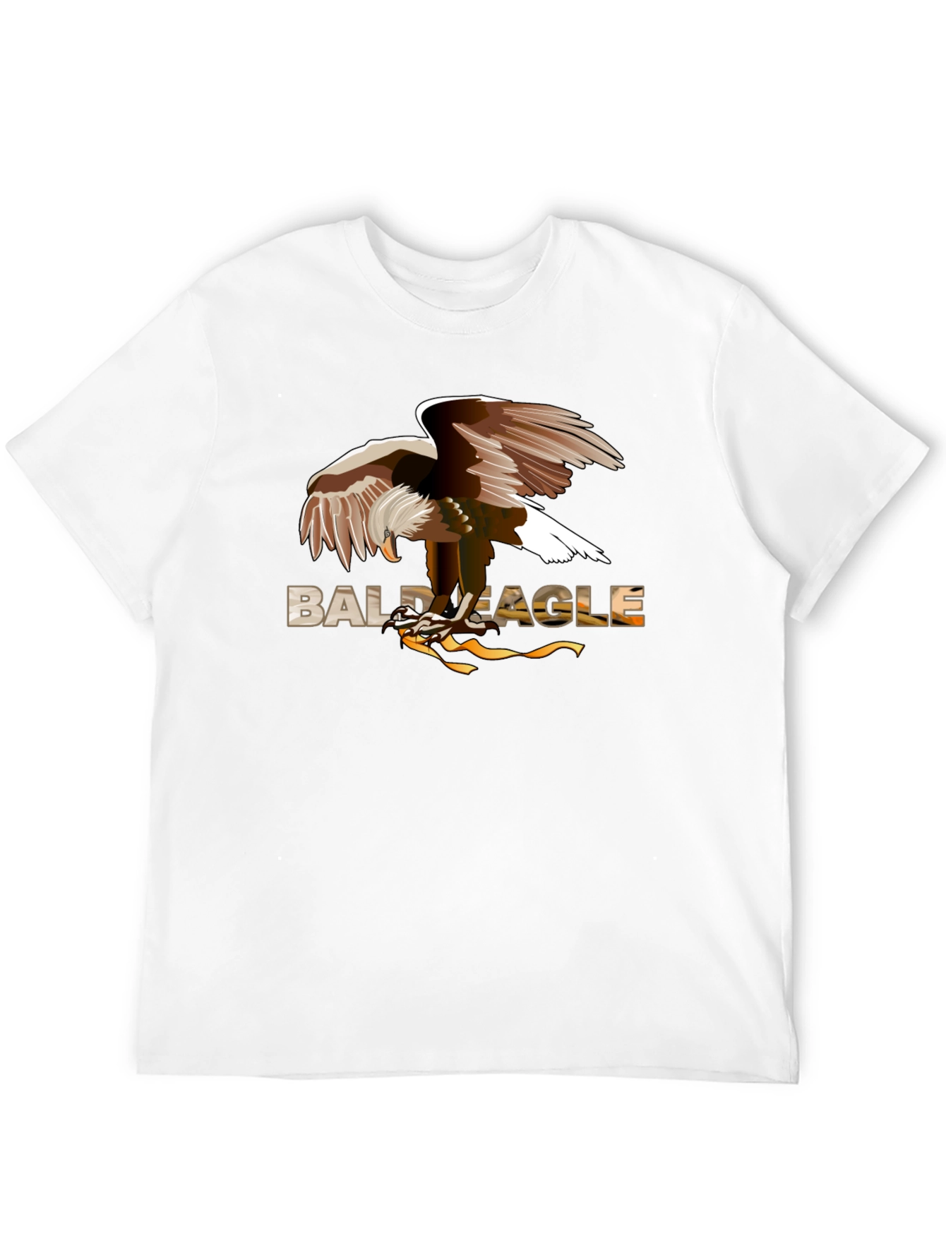 Bald Eagle Graphic Print Black T-Shirt