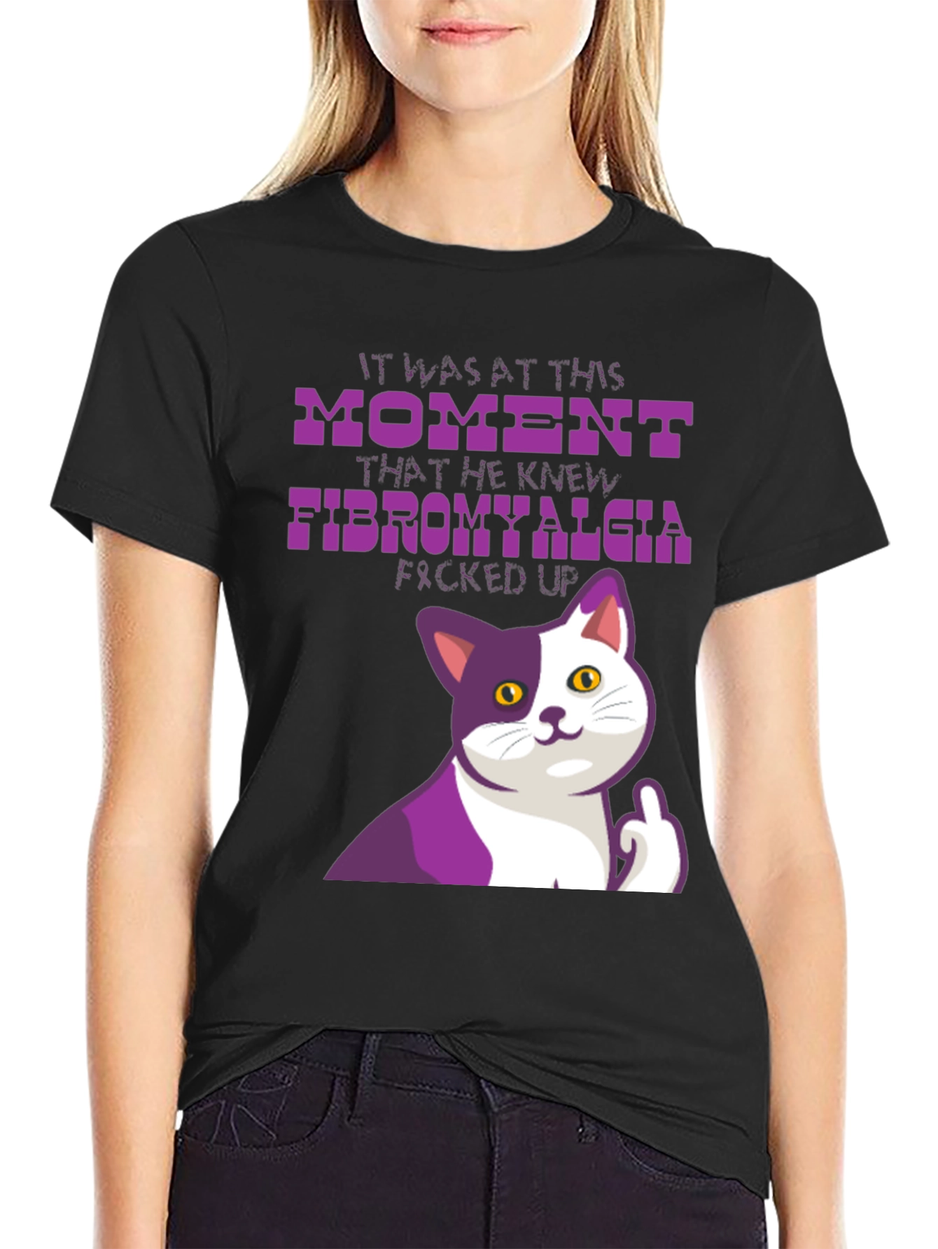 Funny Fibromyalgia Cat T-Shirt