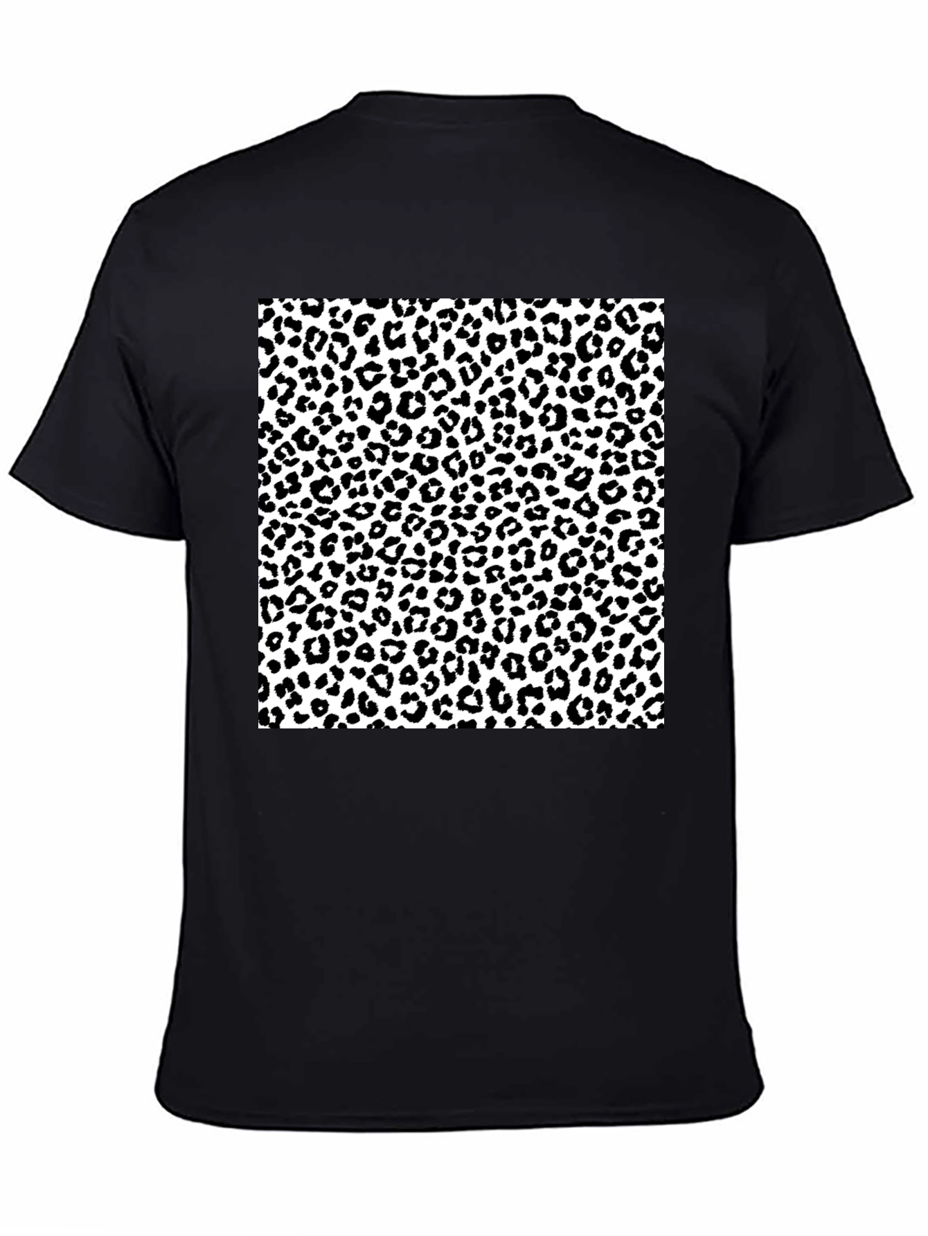 Leopard Print Graphic Tee - Black