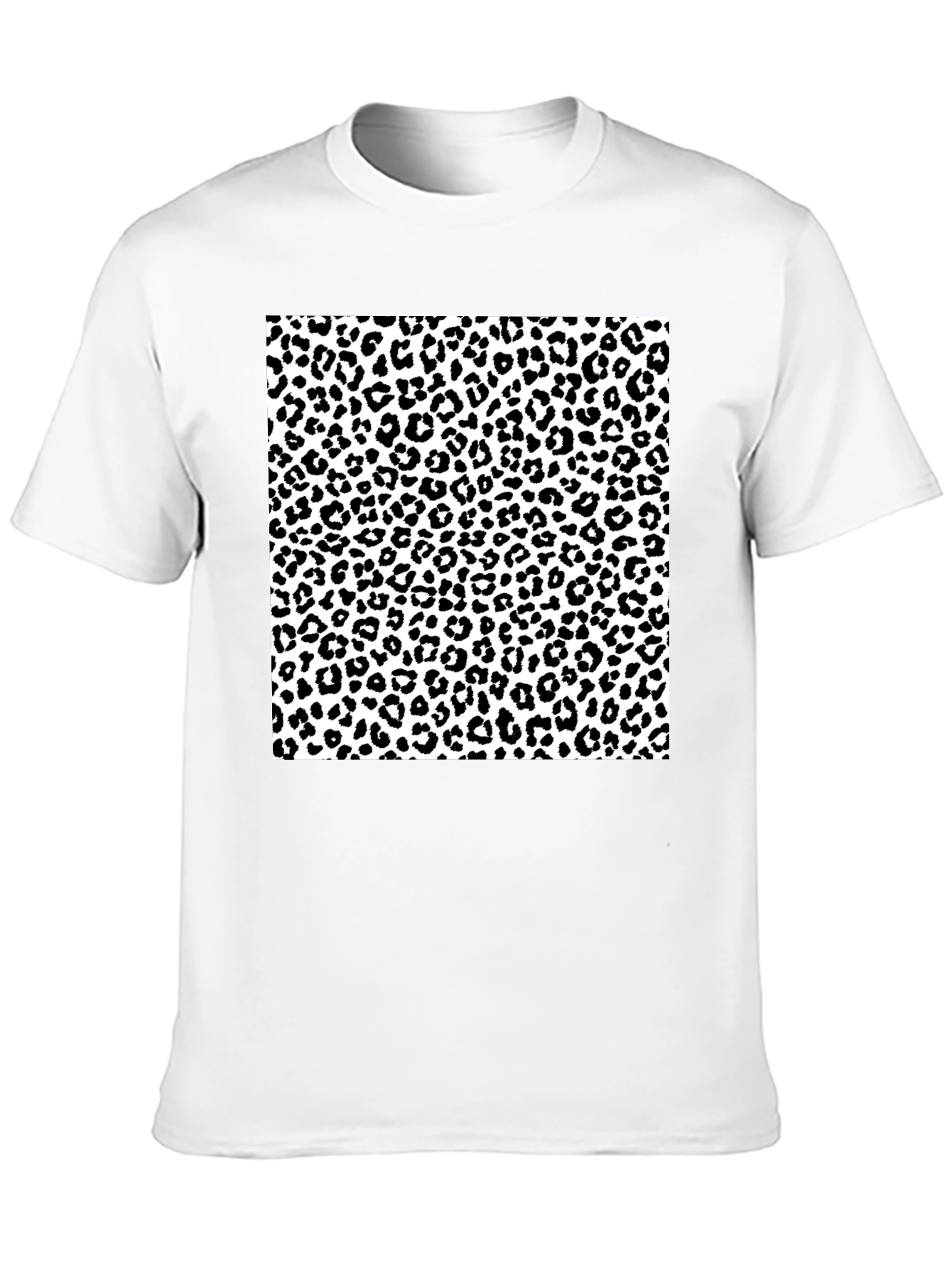 Leopard Print Graphic Tee - Black