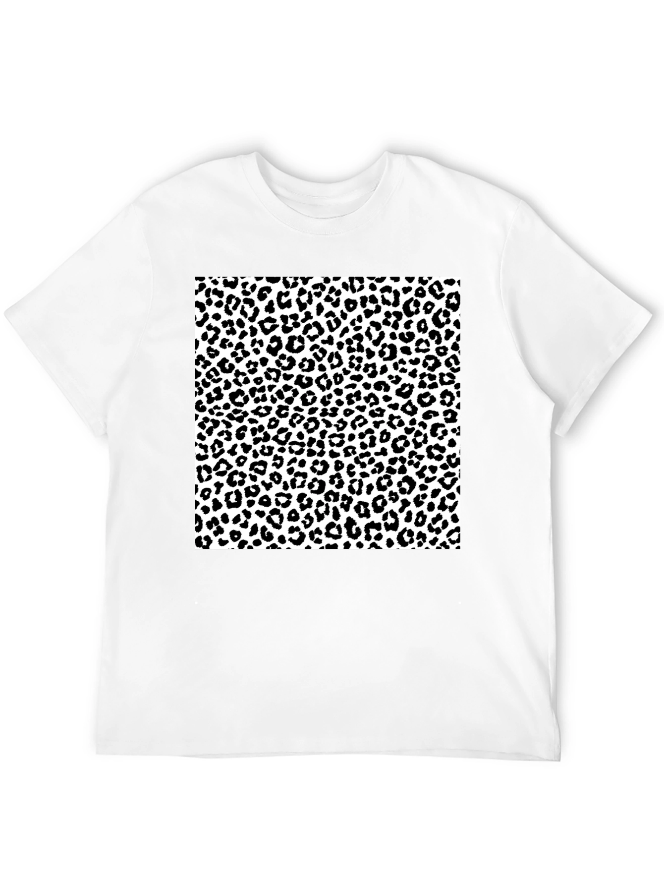 Leopard Print Graphic Tee - Black