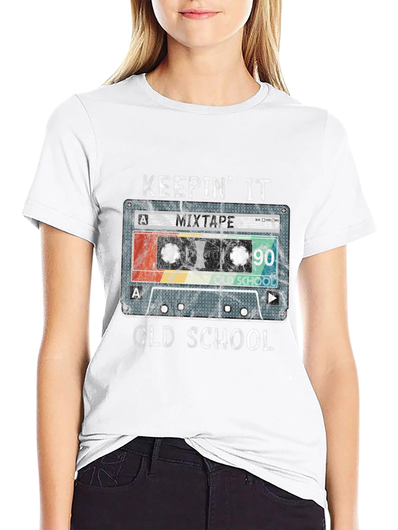Keepin It Old School 90s Mixtape Cassette T-Shirt