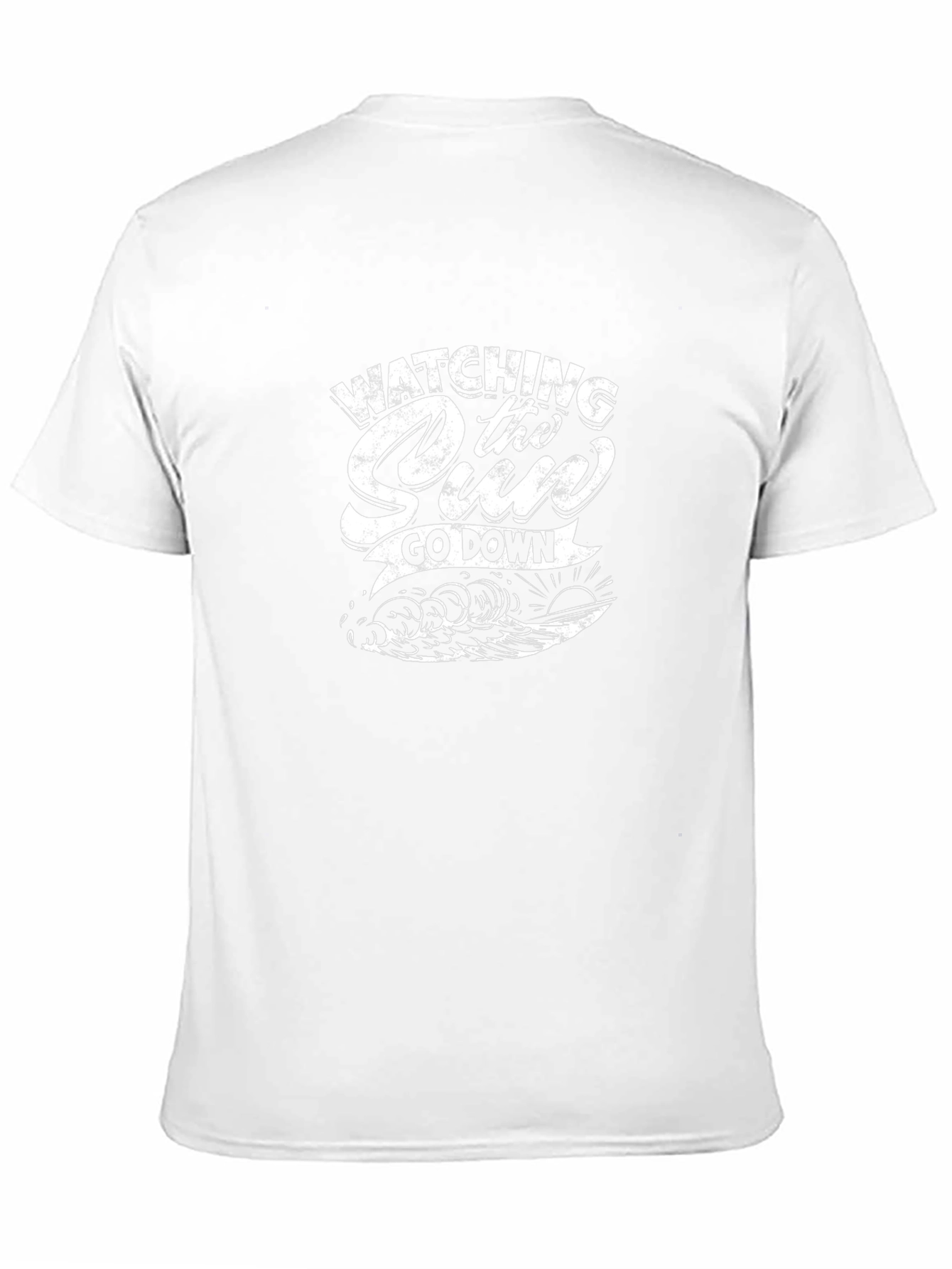 Sunset Wave Graphic Tee - Black Cotton T-Shirt