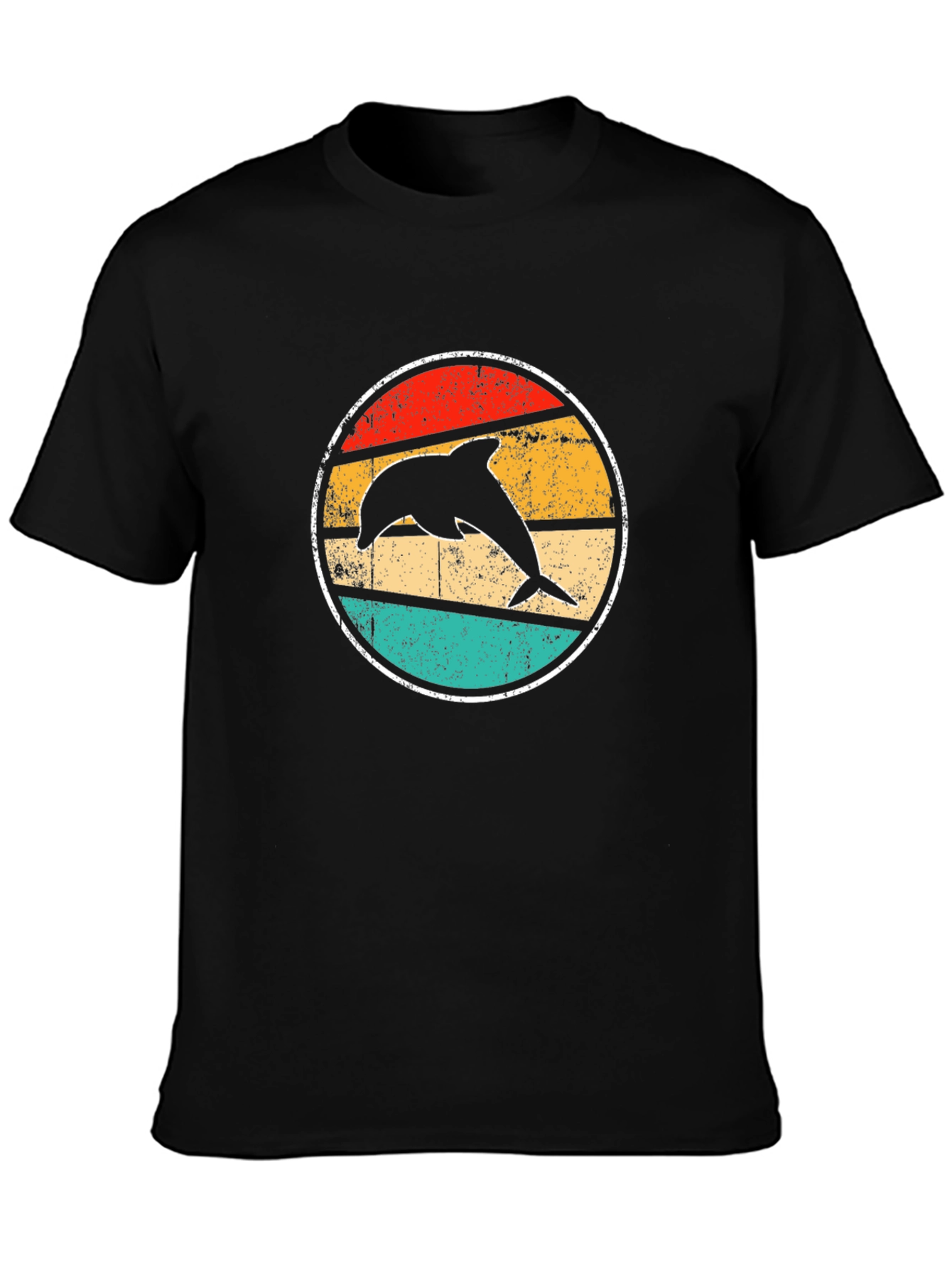 Retro Dolphin T-Shirt - Black